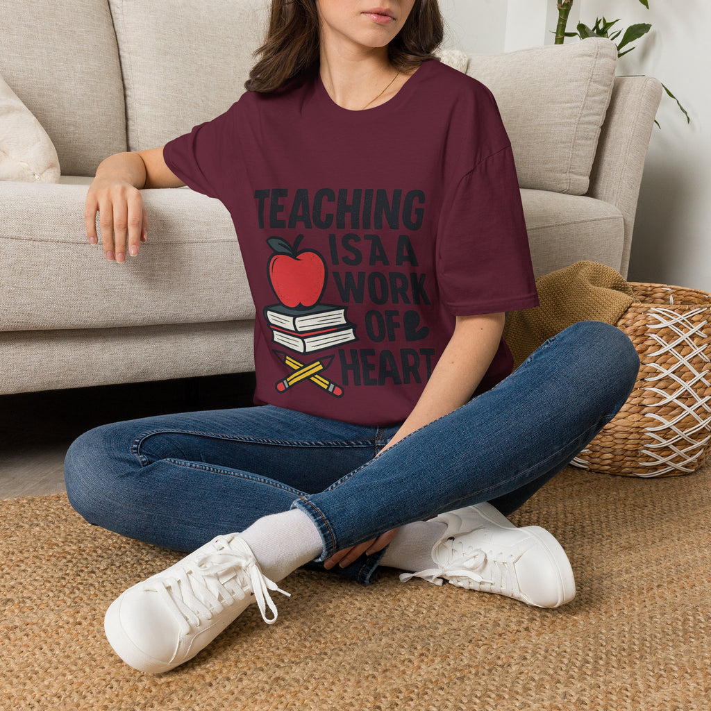 Teacher Appreciation Shirt, Teaching is a Work of Heart Tshirt, Teacher Gift, Educator Shirt, Teacher Week Gift, Apple Pencil Tee