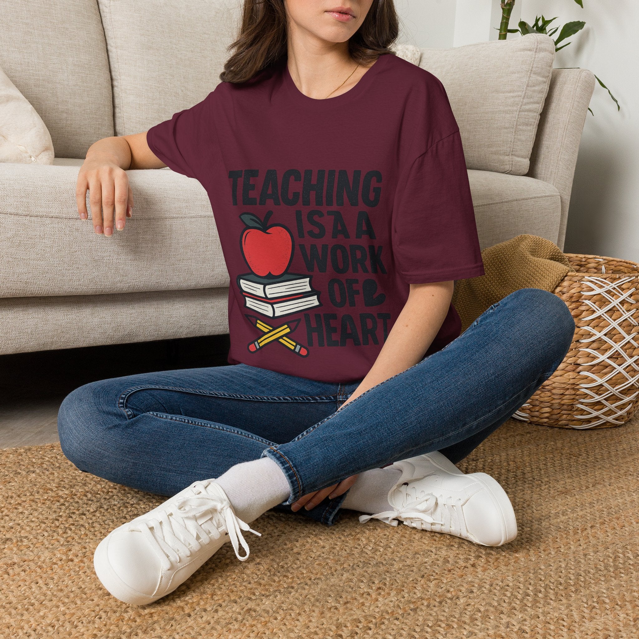 Teacher Appreciation Shirt, Teaching is a Work of Heart Tshirt, Teacher Gift, Educator Shirt, Teacher Week Gift, Apple Pencil Tee