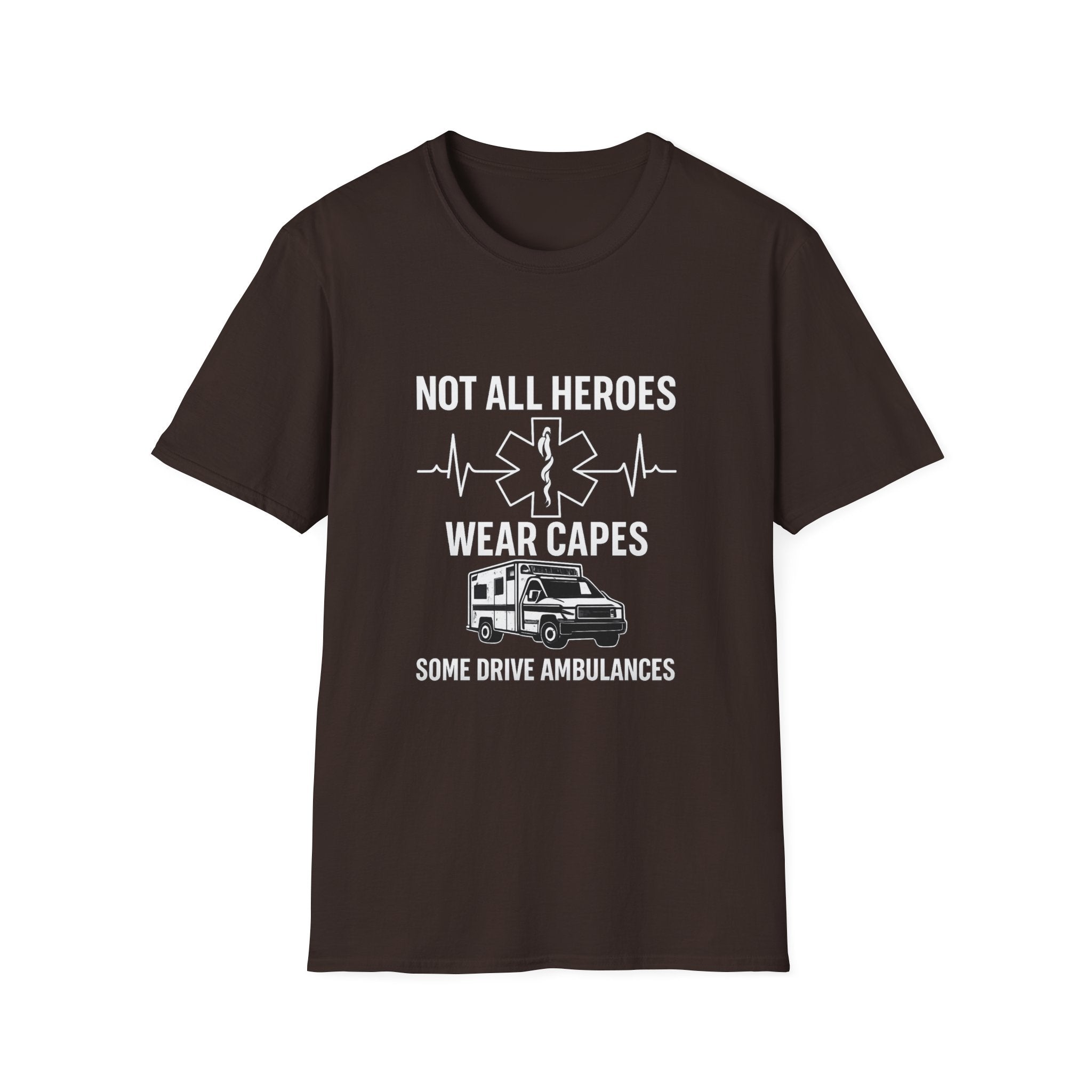 Not All Heroes Wear Capes Some Drive Ambulances Shirt, EMS Paramedic Gift, EMT Appreciation Tee, Star of Life, Thin White Line