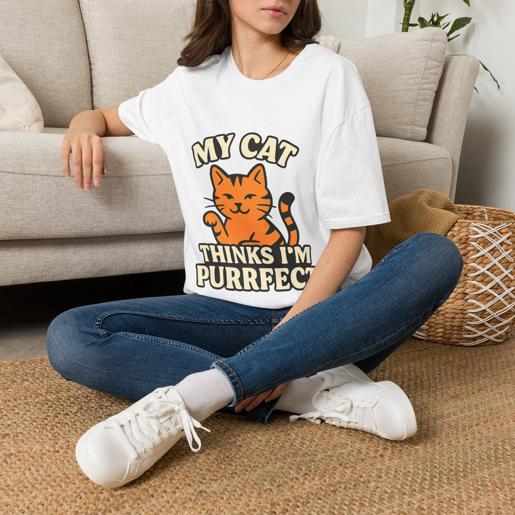 Cat Lover Shirt, My Cat Thinks I'm Purrfect T-Shirt, Funny Cat Owner Gift, Cat Mom Tee, Cat Dad Shirt, Crazy Cat Lady