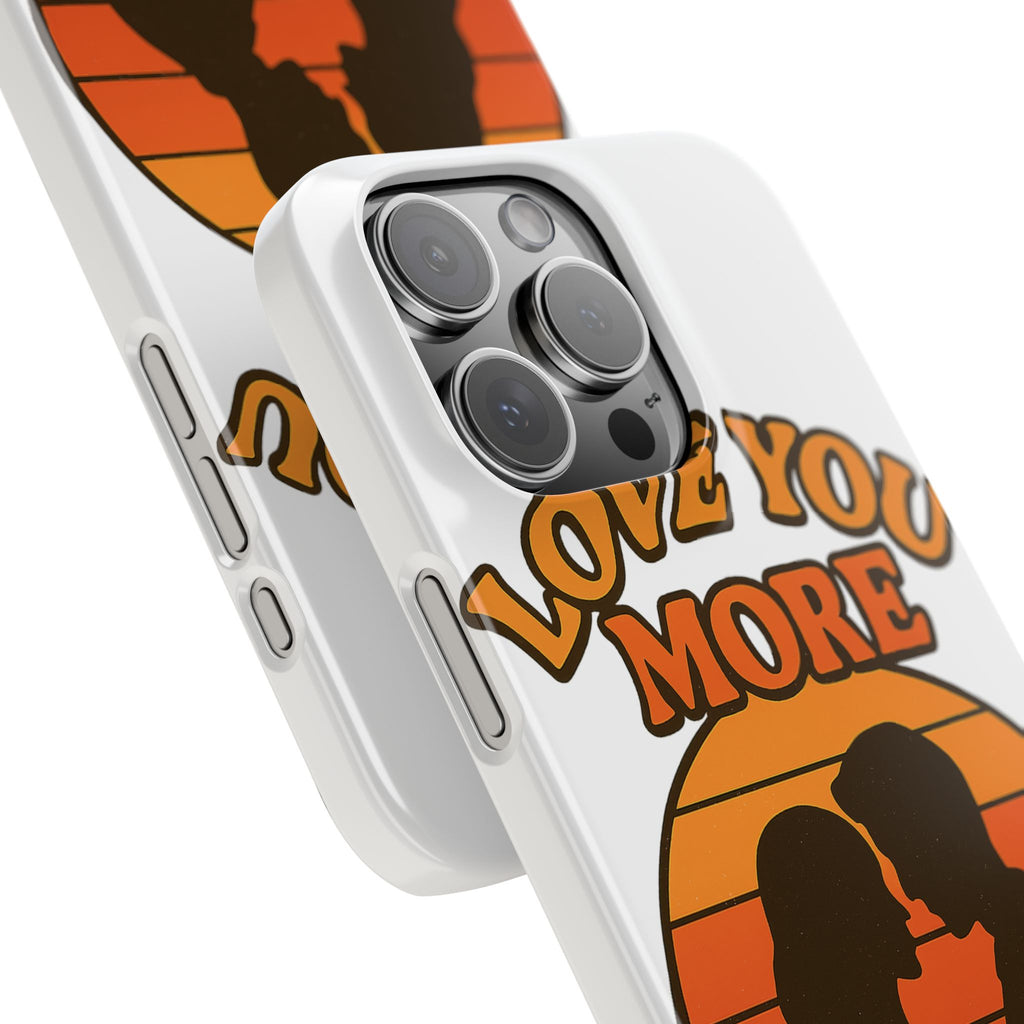 Love You More Phone Case Retro Sunset 70s Vintage Romantic Groovy Aesthetic Cute Couple Gift for Girlfriend Wife Anniversary