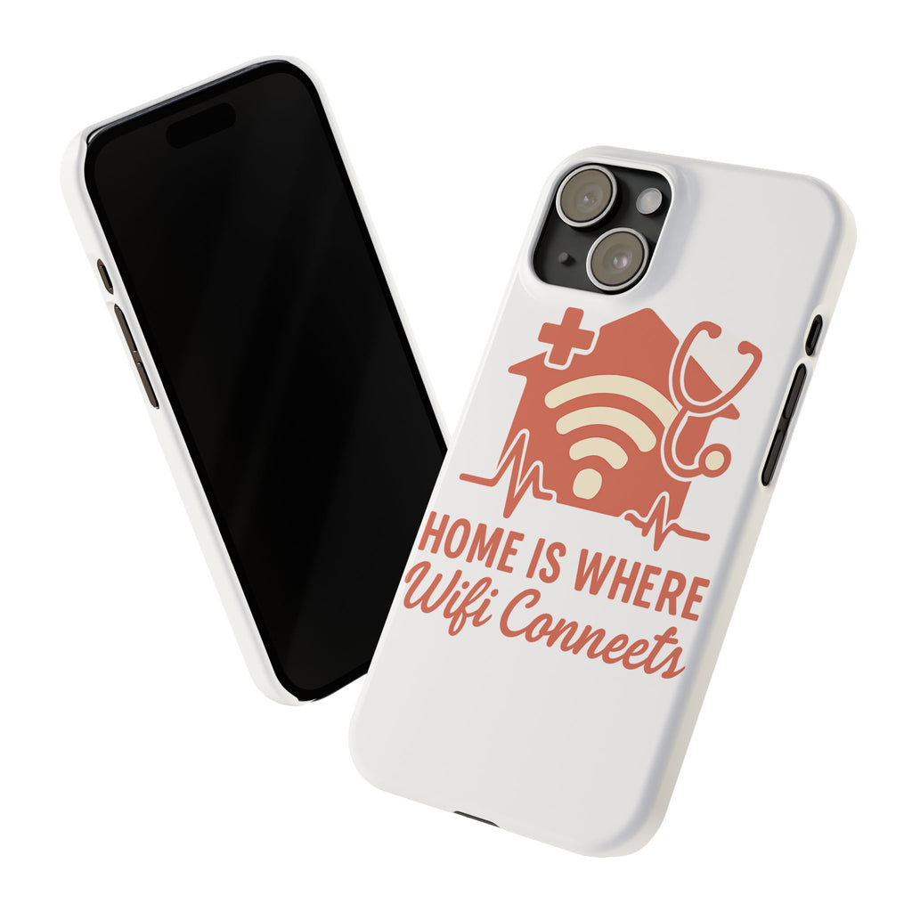 Home Is Where WiFi Connects Phone Case | Funny Tech Lover Gift | Minimalist House Phone Cover | Millennial Gen Z Humor Case