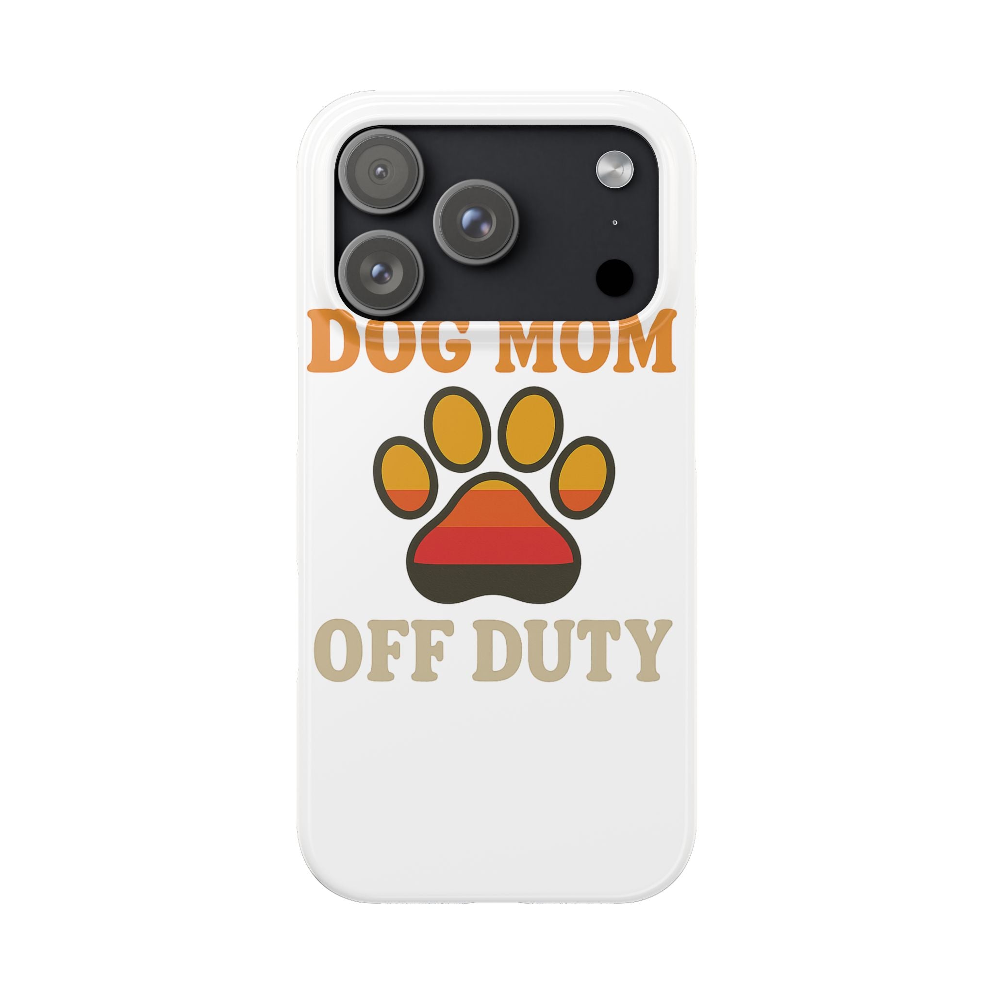 Dog Mom Off Duty Phone Case Retro 70s Vintage Dog Lover Gift Paw Print iPhone Samsung Galaxy Case Funny Pet Owner Gift