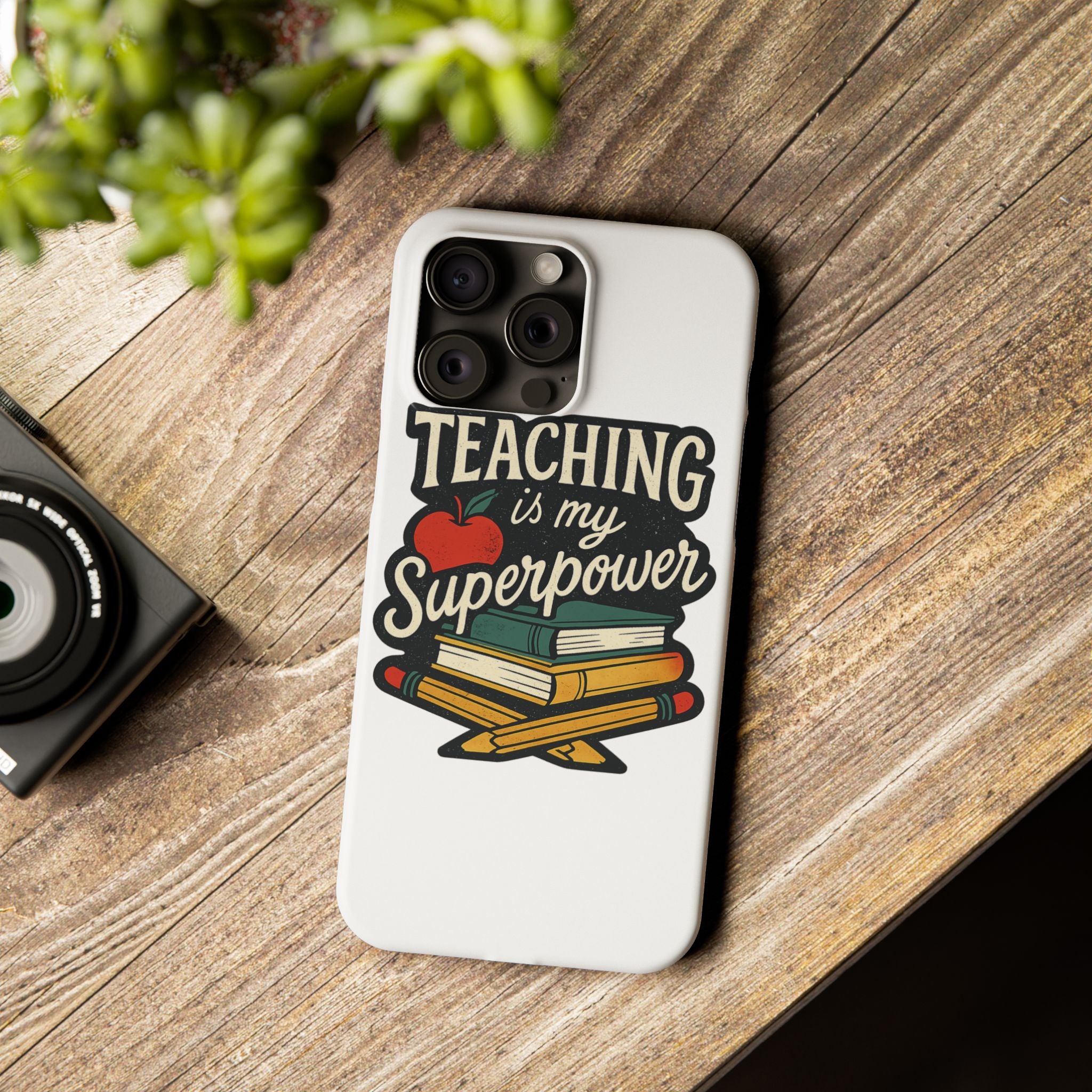 Teaching is My Superpower Phone Case Teacher Gift Appreciation Educator Hero Apple Books Chalk Classroom Decor