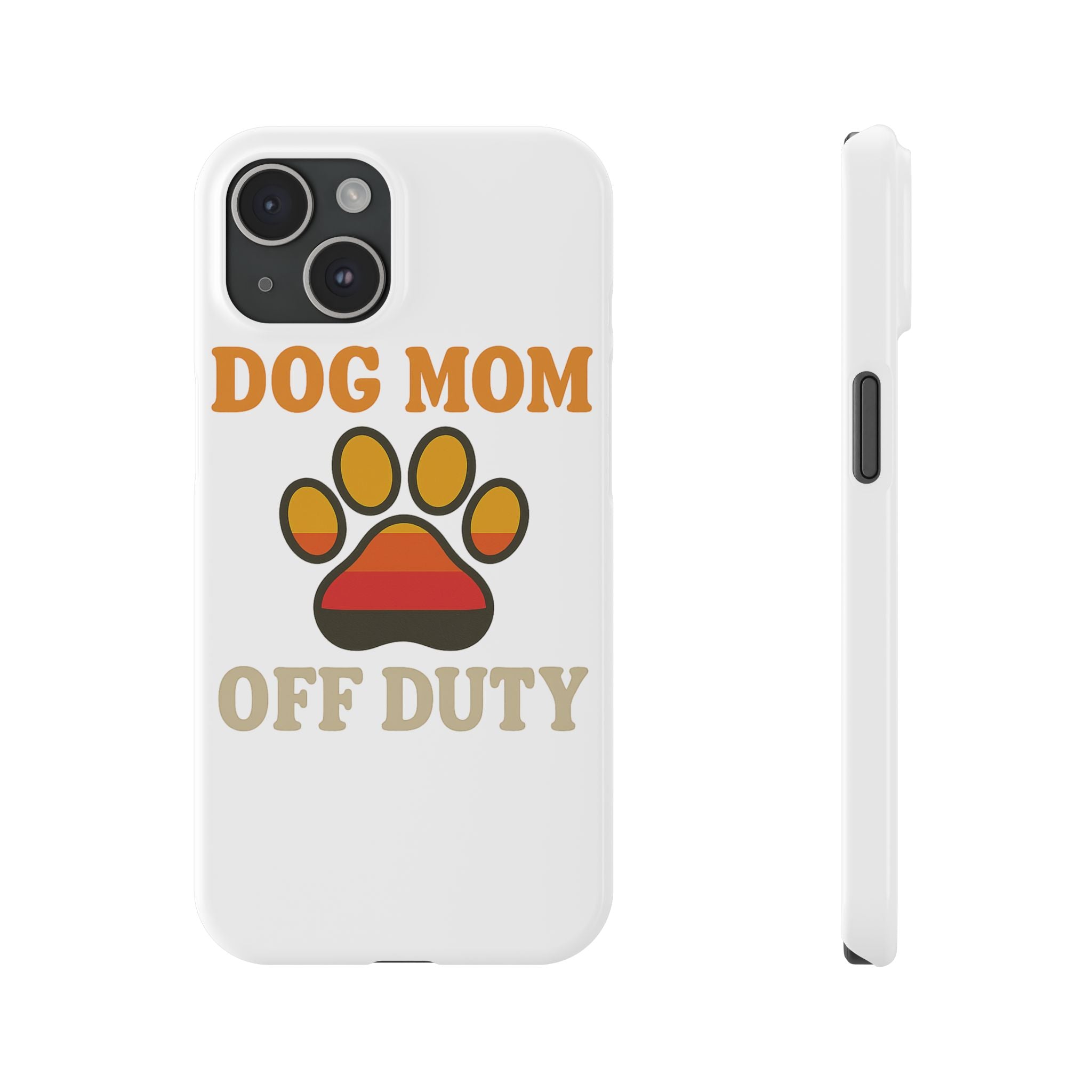 Dog Mom Off Duty Phone Case Retro 70s Vintage Dog Lover Gift Paw Print iPhone Samsung Galaxy Case Funny Pet Owner Gift