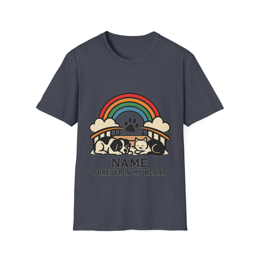 Rainbow Bridge Pet Memorial Shirt, Personalized Dog Cat Loss Gift, Custom Pet Remembrance Tee, Pet Memorial Sympathy Gift