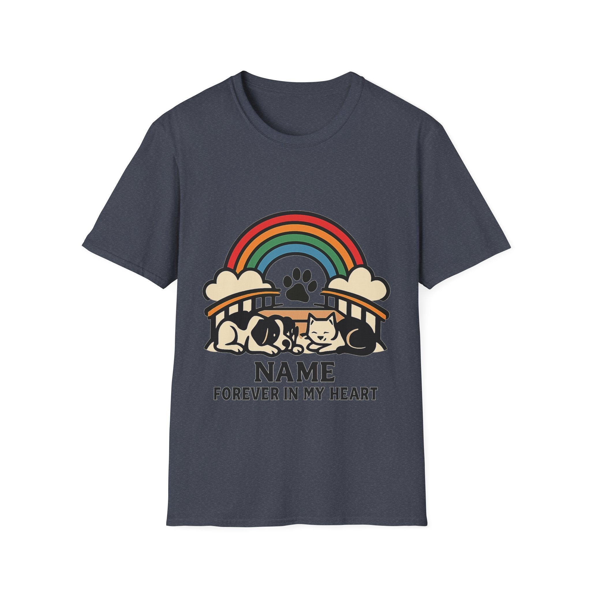 Rainbow Bridge Pet Memorial Shirt, Personalized Dog Cat Loss Gift, Custom Pet Remembrance Tee, Pet Memorial Sympathy Gift