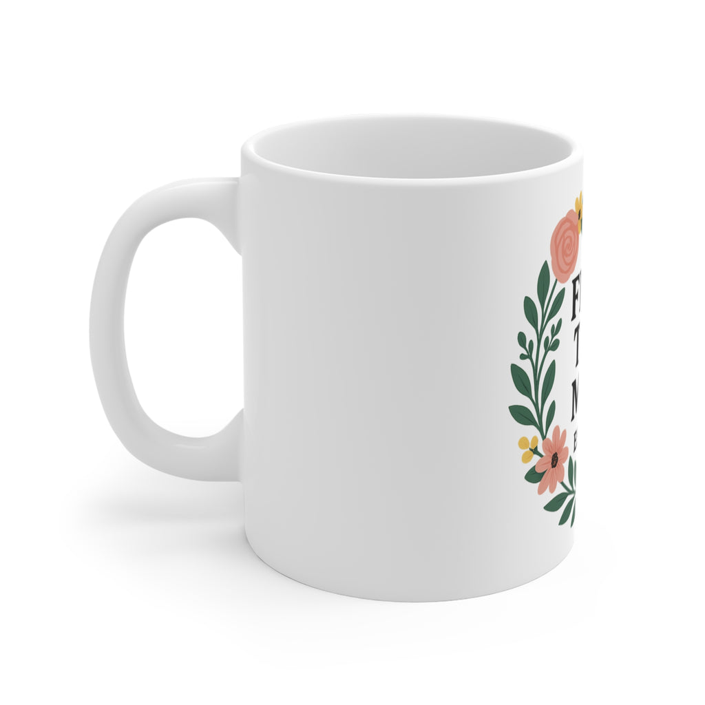 First Time Mom Est 2025 Mug Gift, New Mom Mug, Baby Shower Gift for Mom to Be, Floral Wreath Pregnancy Announcement Coffee Mug