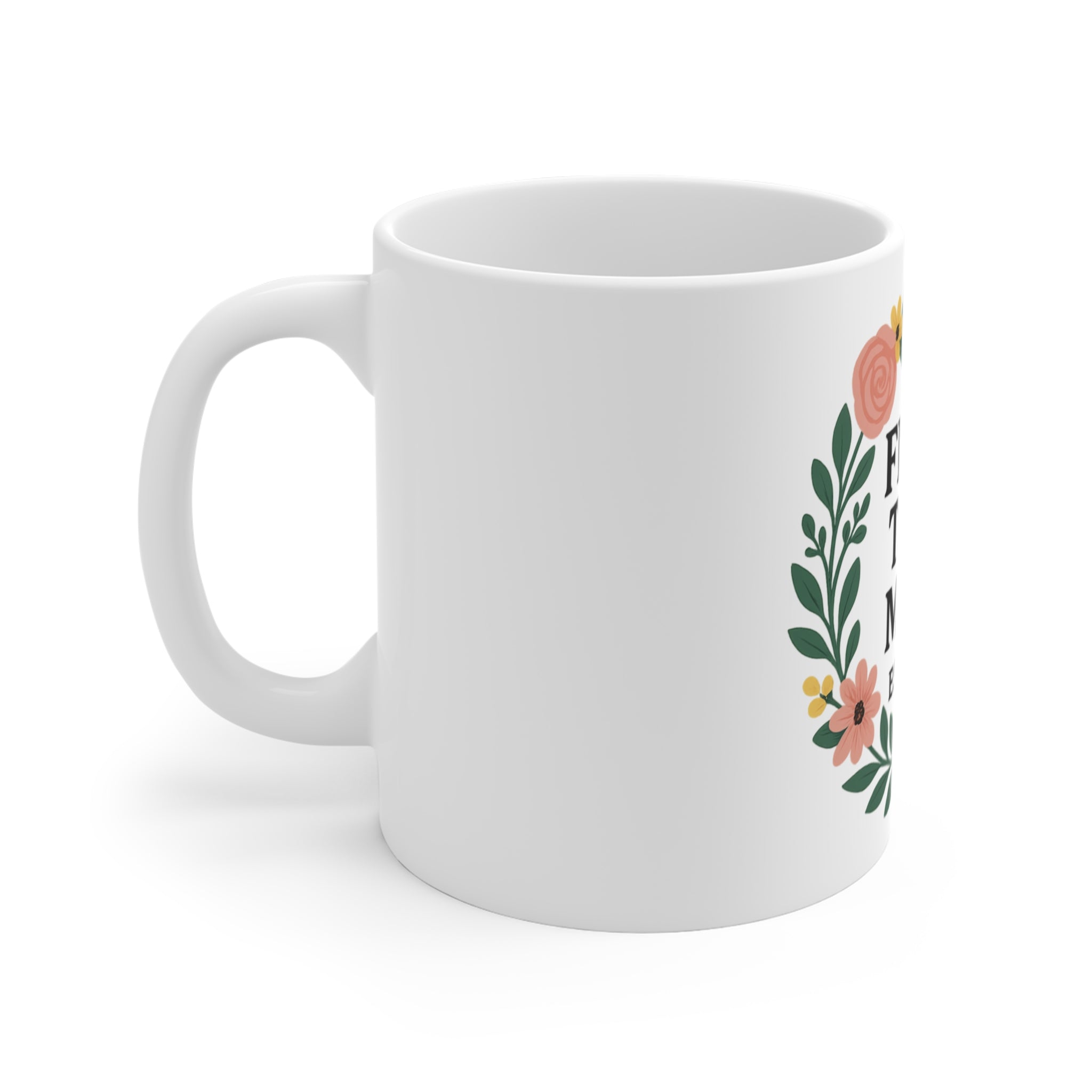 First Time Mom Est 2025 Mug Gift, New Mom Mug, Baby Shower Gift for Mom to Be, Floral Wreath Pregnancy Announcement Coffee Mug
