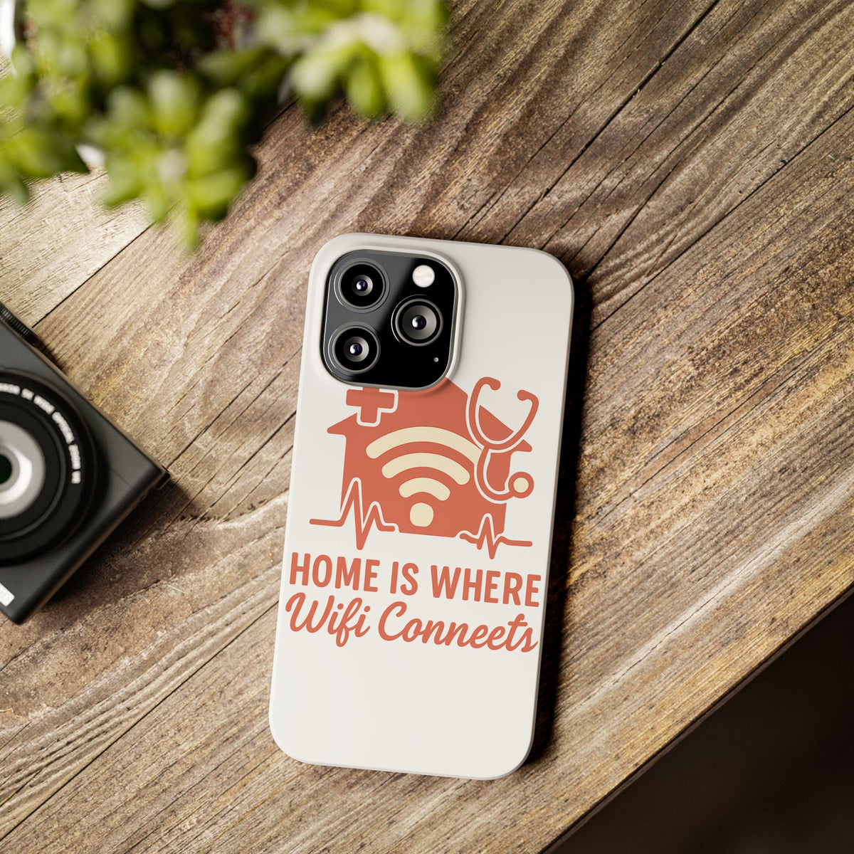 Home Is Where WiFi Connects Phone Case | Funny Tech Lover Gift | Minimalist House Phone Cover | Millennial Gen Z Humor Case