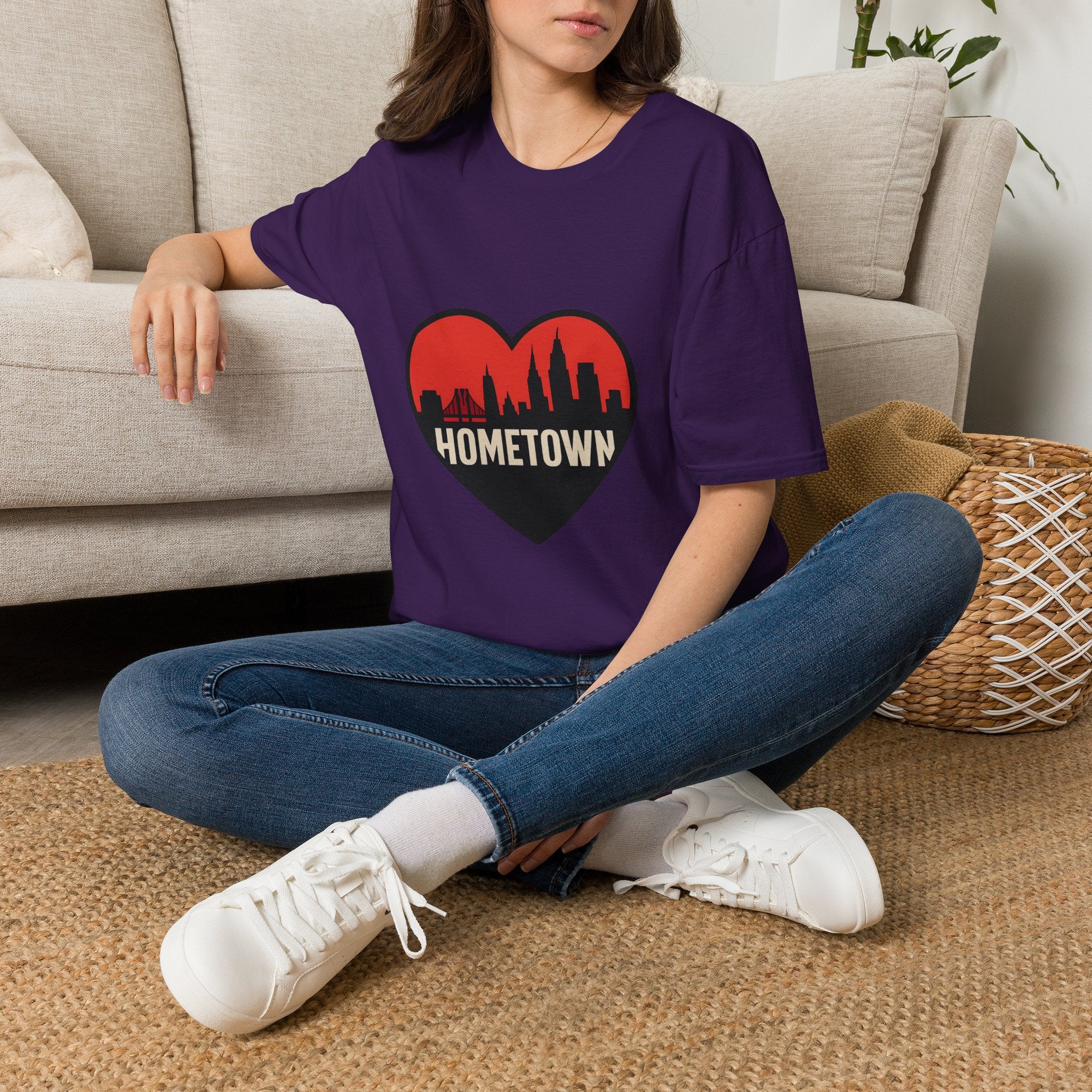 City Skyline Heart T-Shirt | Hometown Pride Tee | Urban City Lover Gift | NYC LA Chicago Shirt | Travel Souvenir Graphic Tee
