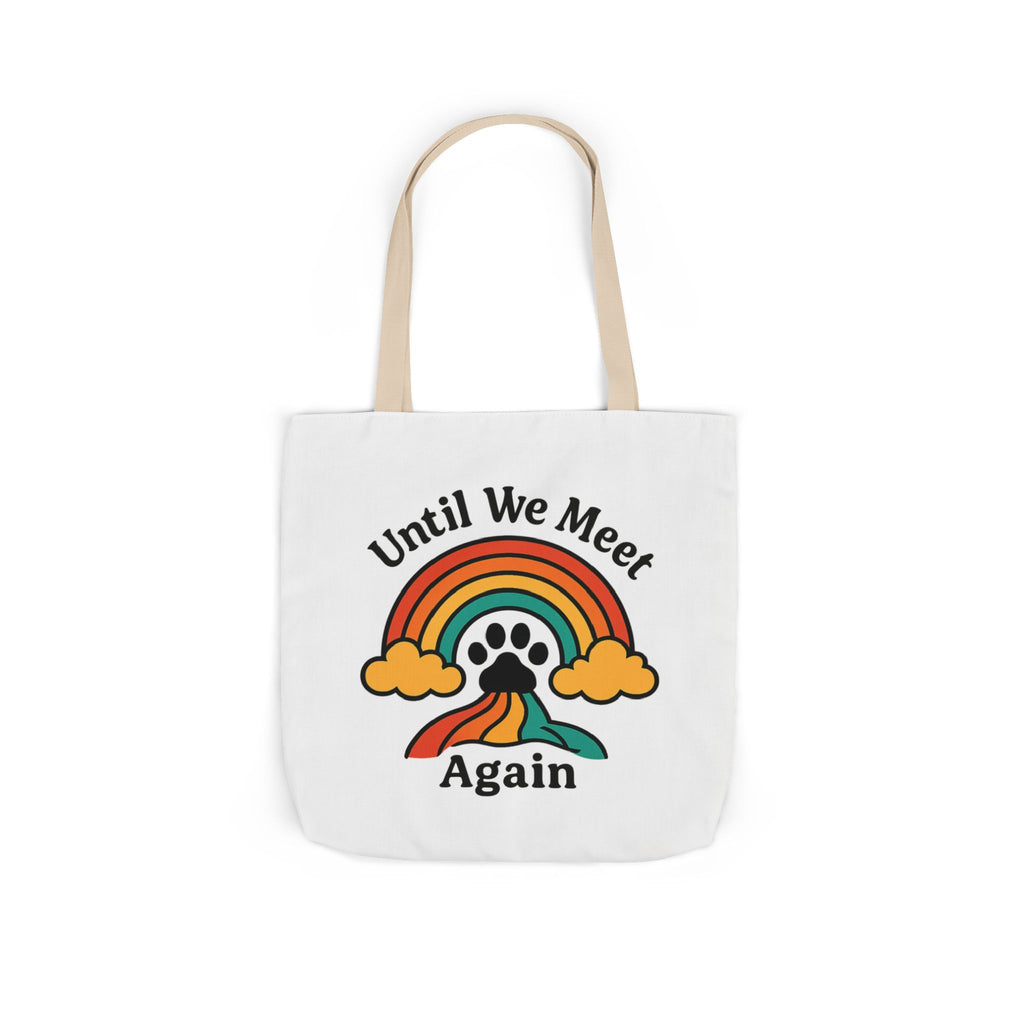 Rainbow Bridge Pet Memorial Tote Bag, Pet Loss Gift, Dog Cat Paw Print Remembrance Bag, Until We Meet Again Sympathy Gift