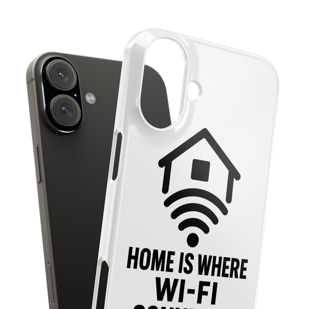 Home Is Where WiFi Connects Phone Case Funny Millennial Gift Tech Lover Housewarming Present Modern Minimalist Humor Gift