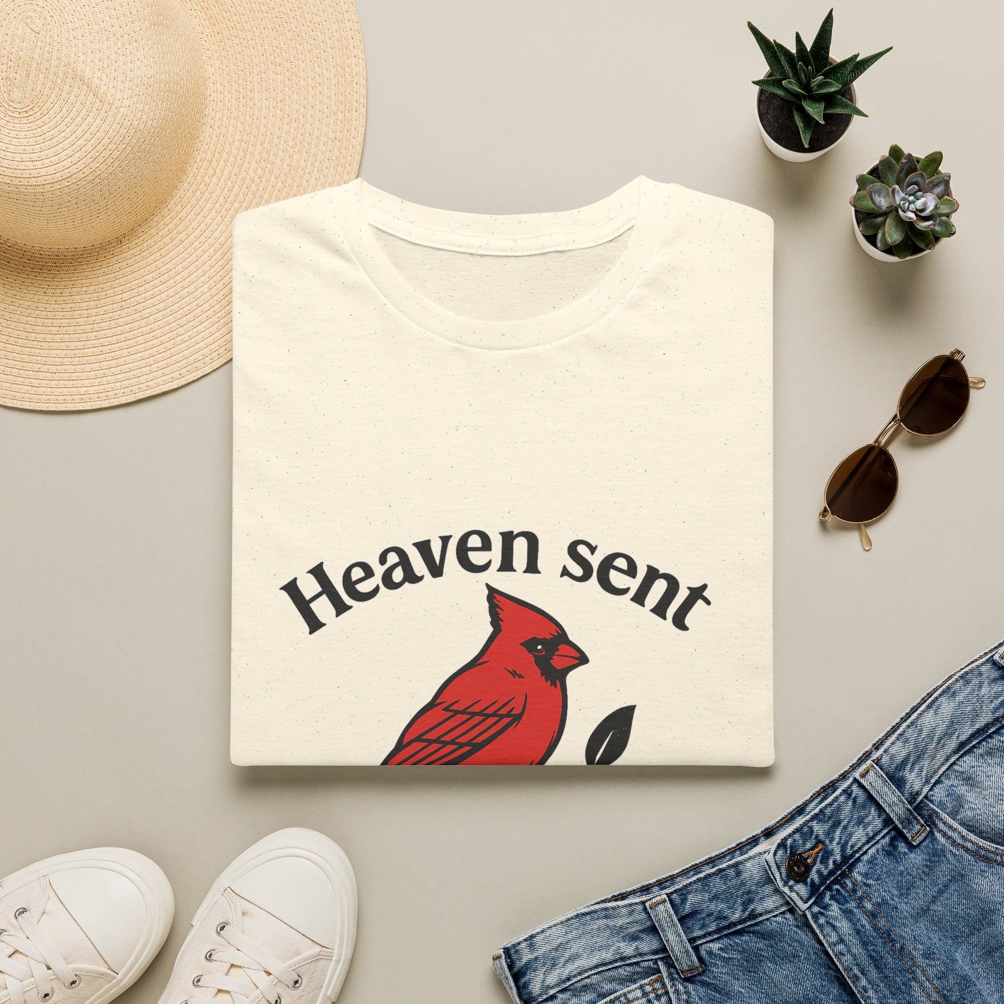 Cardinal Memorial Shirt Heaven Sent Grief Gift Loss of Loved One Remembrance Tee Sympathy Gift Bereavement Comfort Shirt