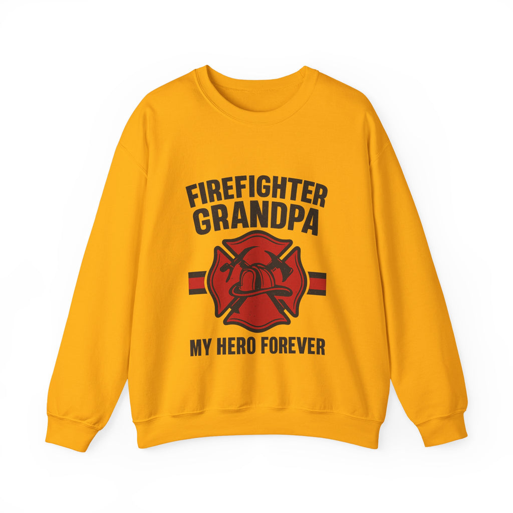 Firefighter Grandpa Sweatshirt My Hero Forever Gift Vintage Fire Station Badge Grandparents Day Fireman Grandfather Shirt