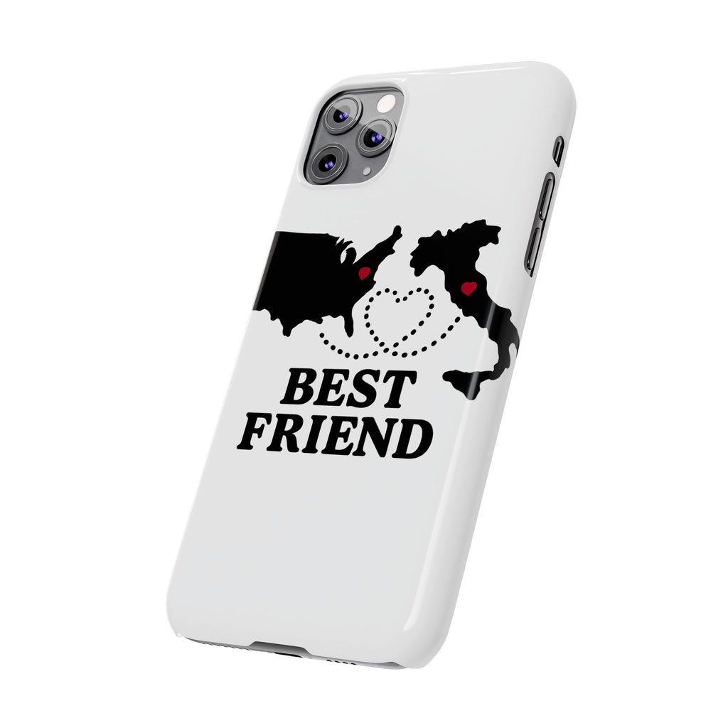 Long Distance Friendship Phone Case Personalized Coordinates Gift Best Friend Custom Location Map Heart Connection BFF
