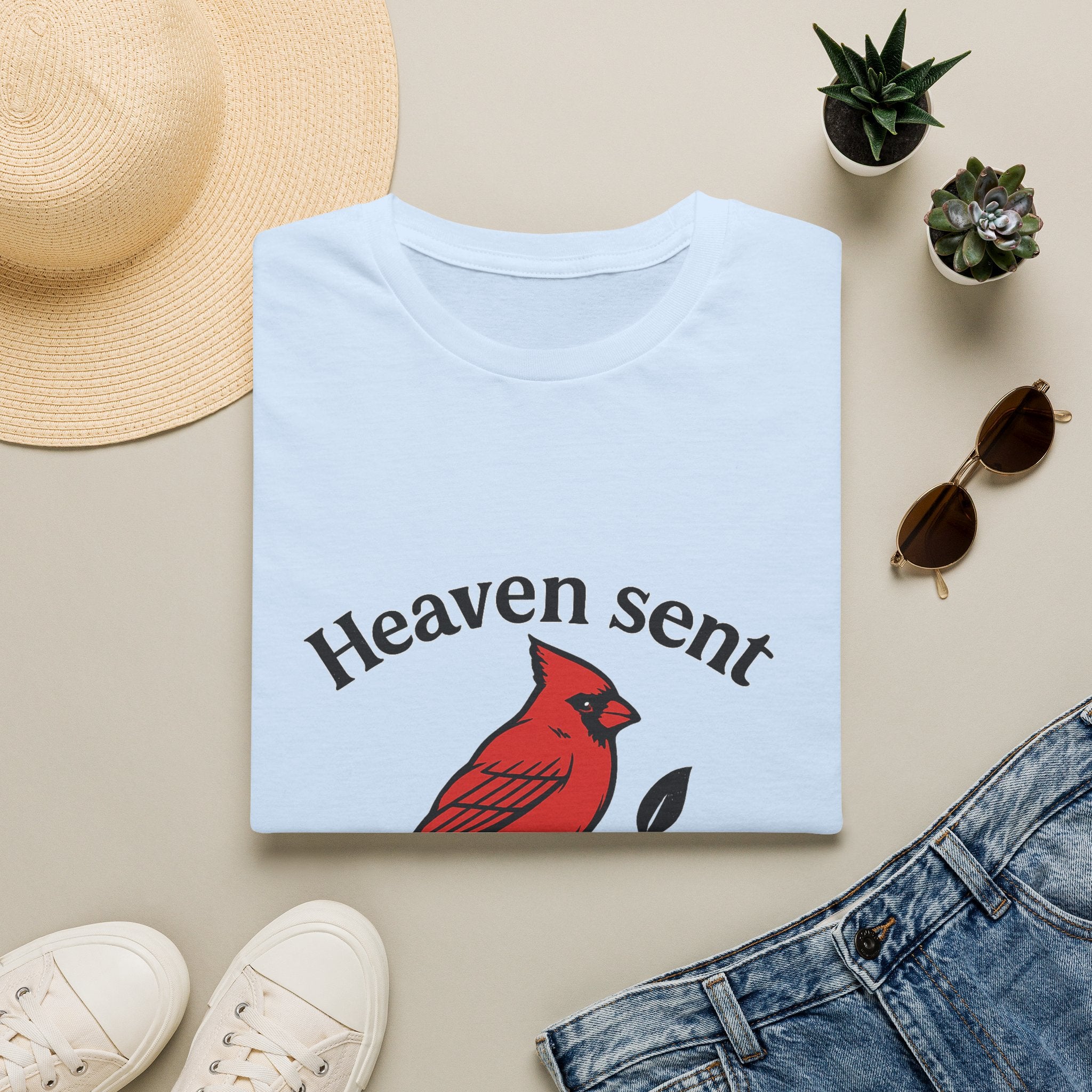 Cardinal Memorial Shirt Heaven Sent Grief Gift Loss of Loved One Remembrance Tee Sympathy Gift Bereavement Comfort Shirt