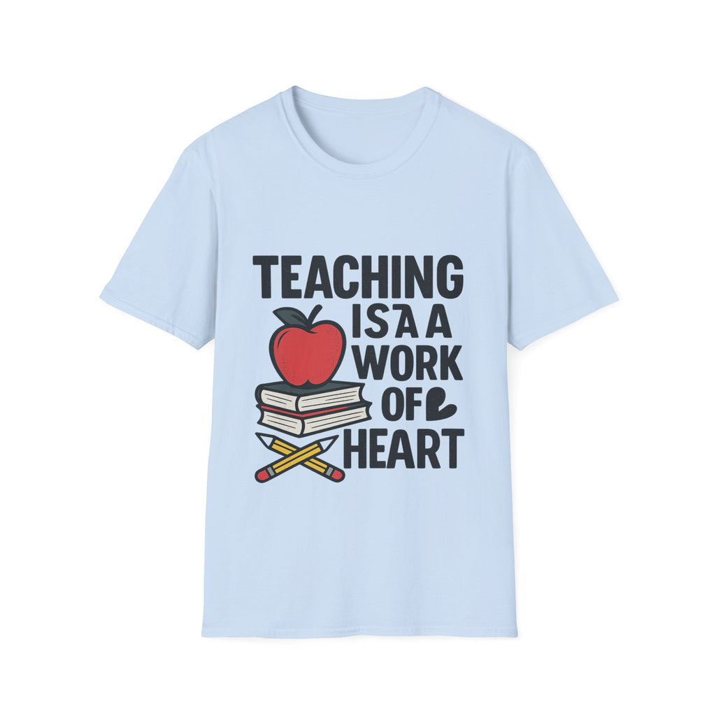 Teacher Appreciation Shirt, Teaching is a Work of Heart Tshirt, Teacher Gift, Educator Shirt, Teacher Week Gift, Apple Pencil Tee
