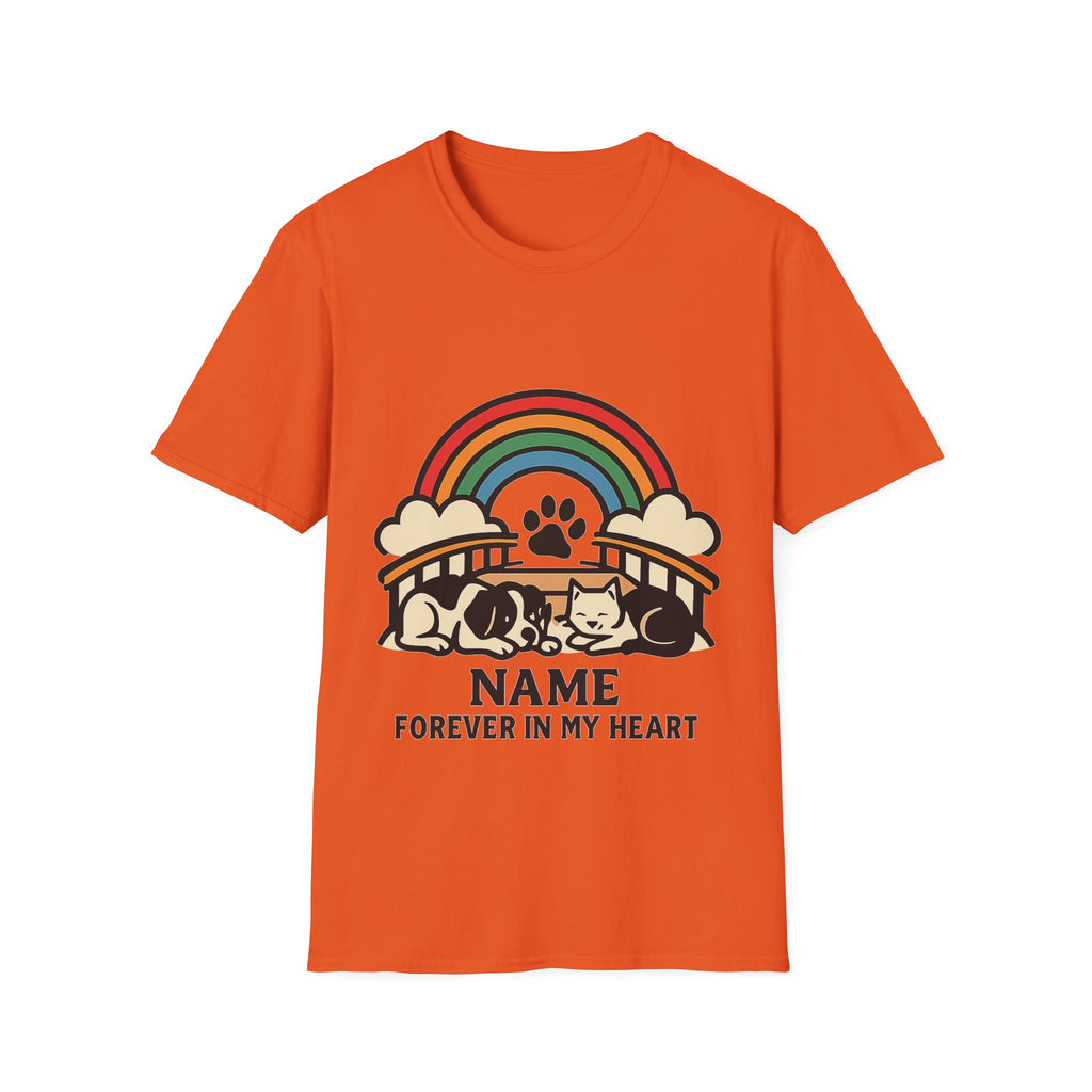 Rainbow Bridge Pet Memorial Shirt, Personalized Dog Cat Loss Gift, Custom Pet Remembrance Tee, Pet Memorial Sympathy Gift