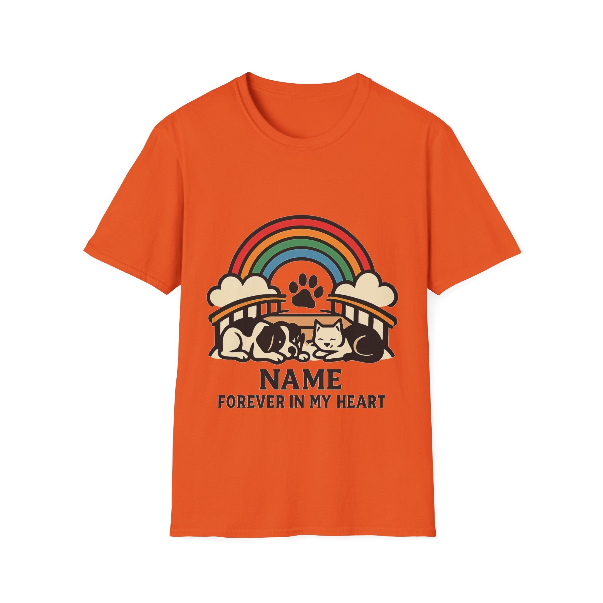 Rainbow Bridge Pet Memorial Shirt, Personalized Dog Cat Loss Gift, Custom Pet Remembrance Tee, Pet Memorial Sympathy Gift