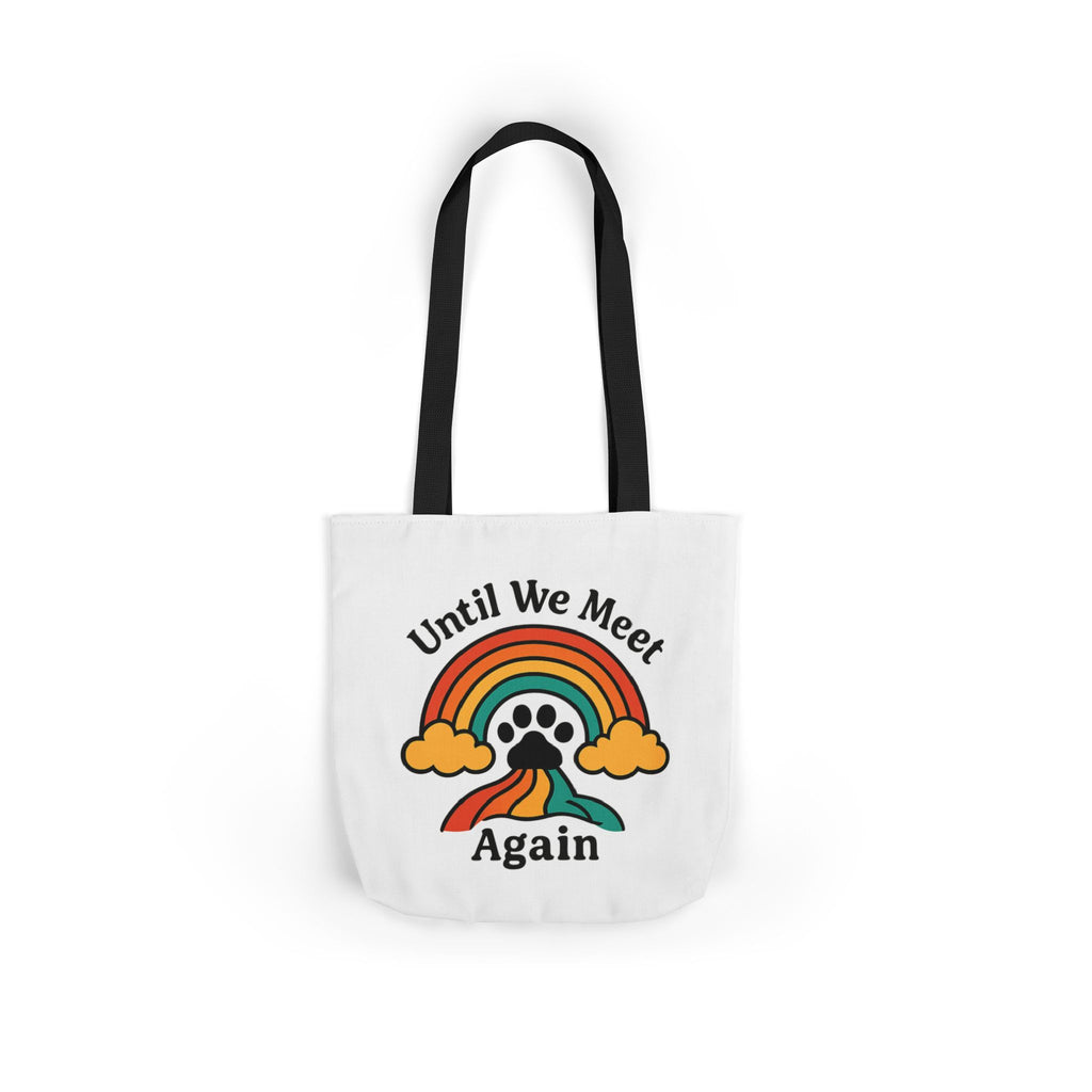 Rainbow Bridge Pet Memorial Tote Bag, Pet Loss Gift, Dog Cat Paw Print Remembrance Bag, Until We Meet Again Sympathy Gift