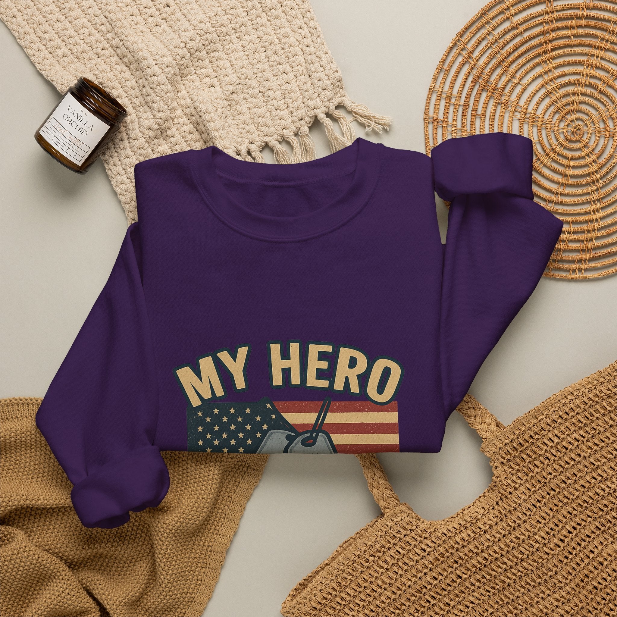 Military Sister Sweatshirt My Hero My Sister Proud Army Navy Air Force Marine Gift Active Duty Support Patriotic Clothing
