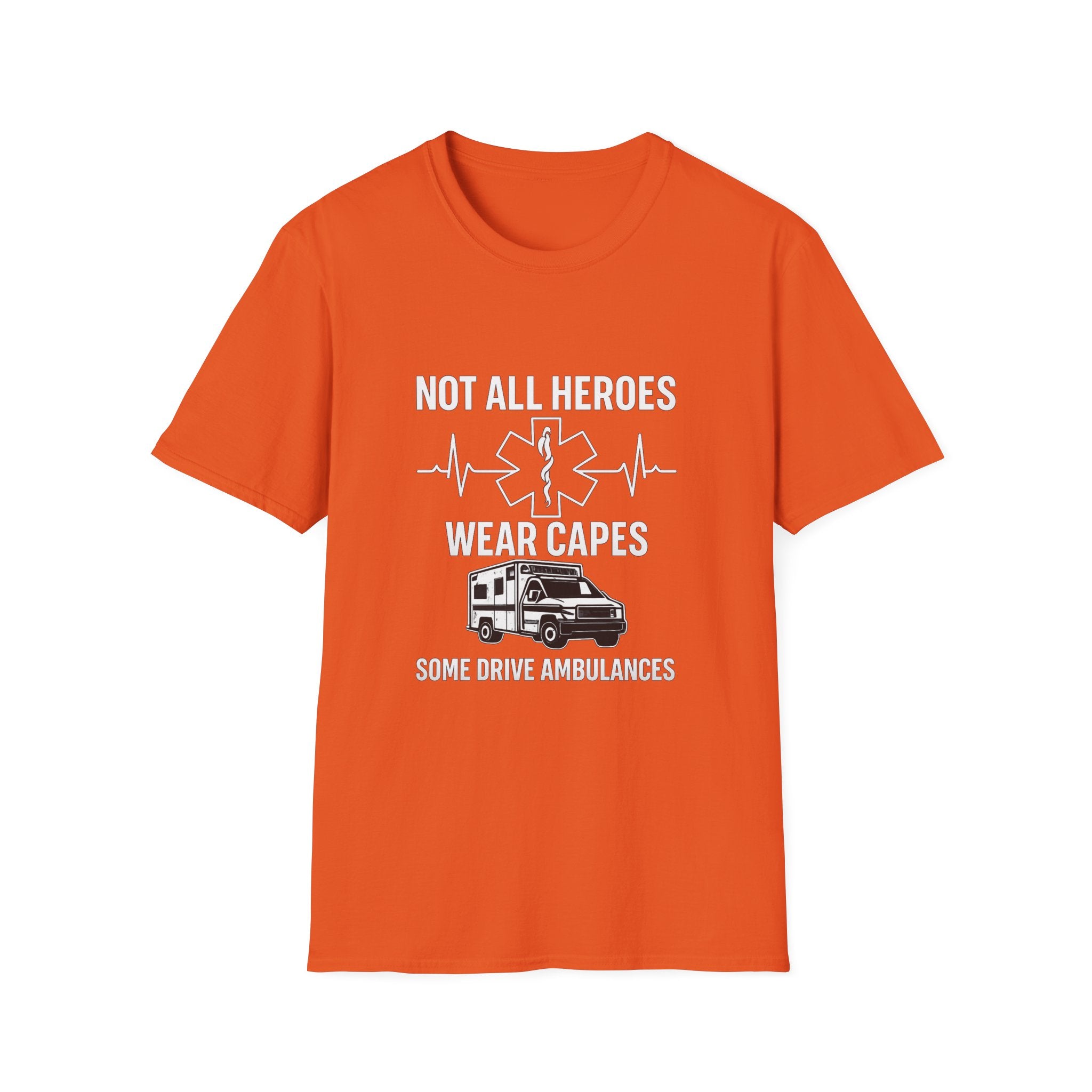 Not All Heroes Wear Capes Some Drive Ambulances Shirt, EMS Paramedic Gift, EMT Appreciation Tee, Star of Life, Thin White Line