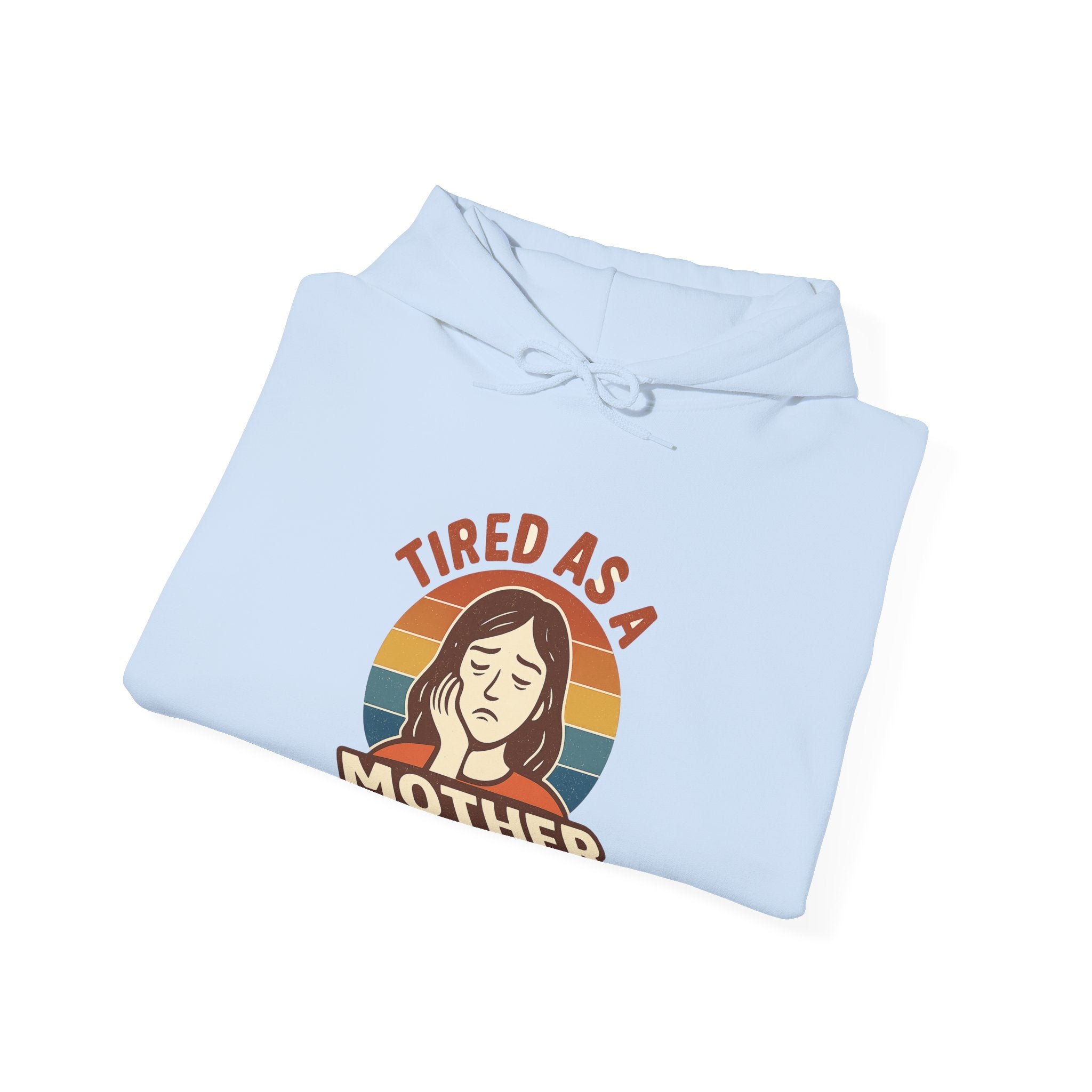Tired As A Mother Hoodie Vintage Rainbow Retro Mom Life Sweatshirt Funny Exhausted Parent Gift Mothers Day Gift
