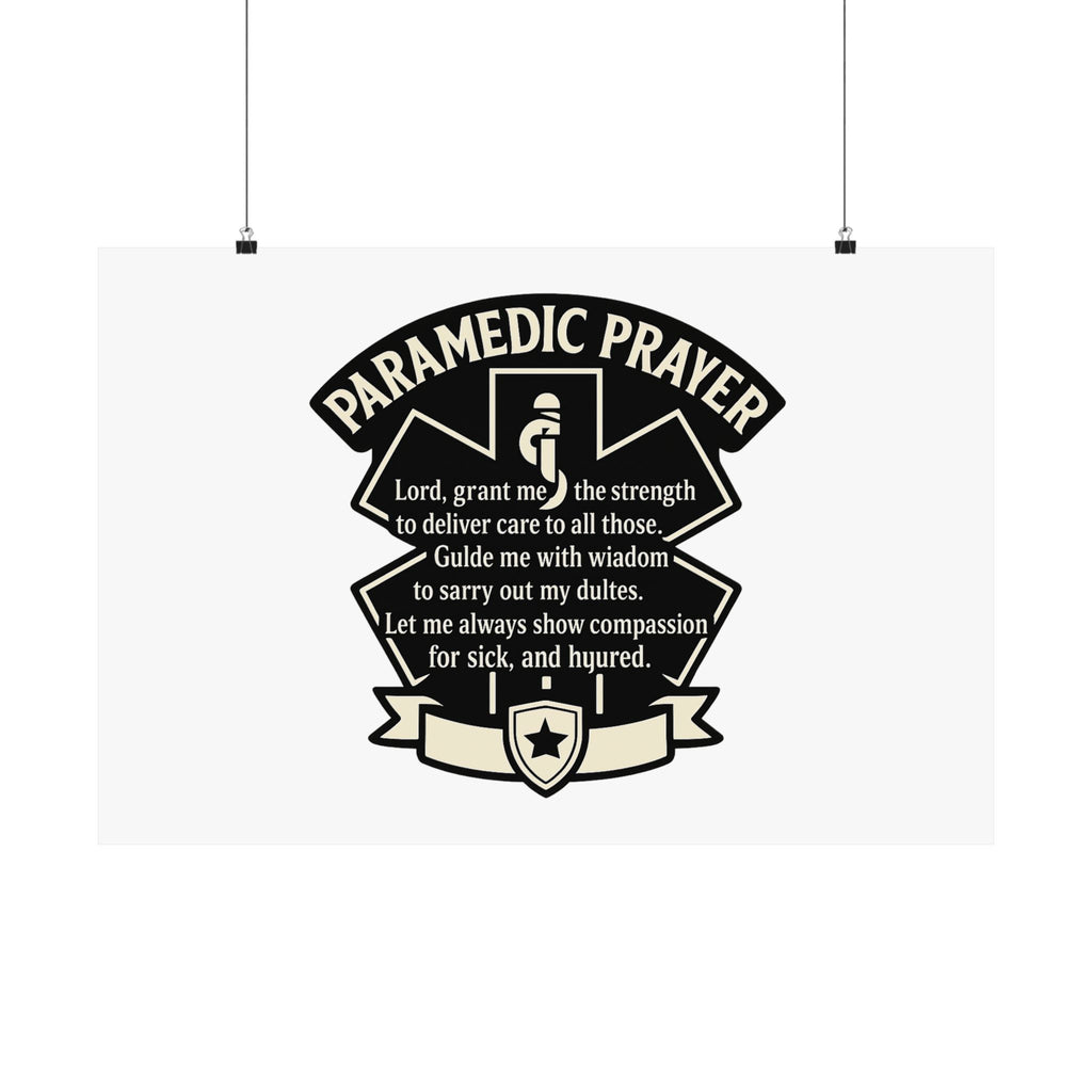 Paramedic Prayer Poster, EMS Gift, Star of Life Wall Art, Paramedic Graduation Gift, EMT Decor, First Responder Print, Thin White Line