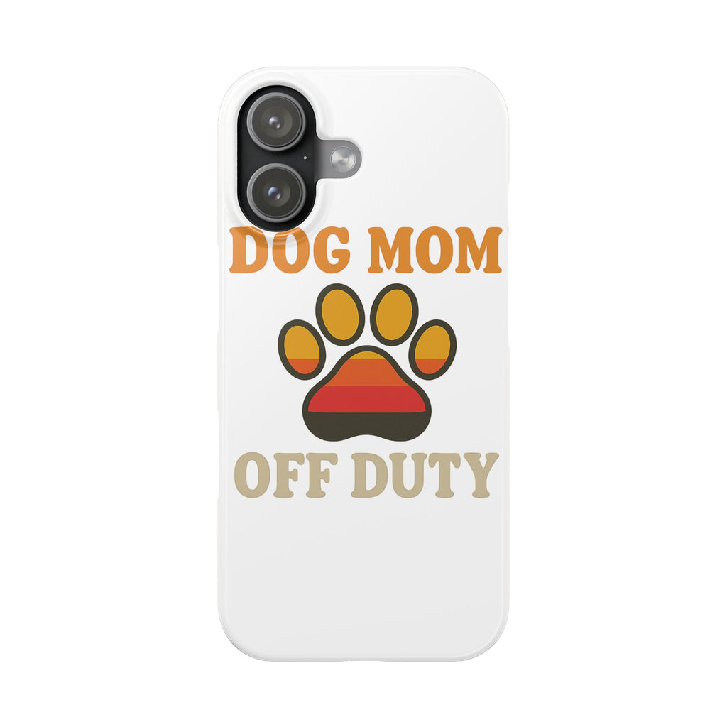 Dog Mom Off Duty Phone Case Retro 70s Vintage Dog Lover Gift Paw Print iPhone Samsung Galaxy Case Funny Pet Owner Gift