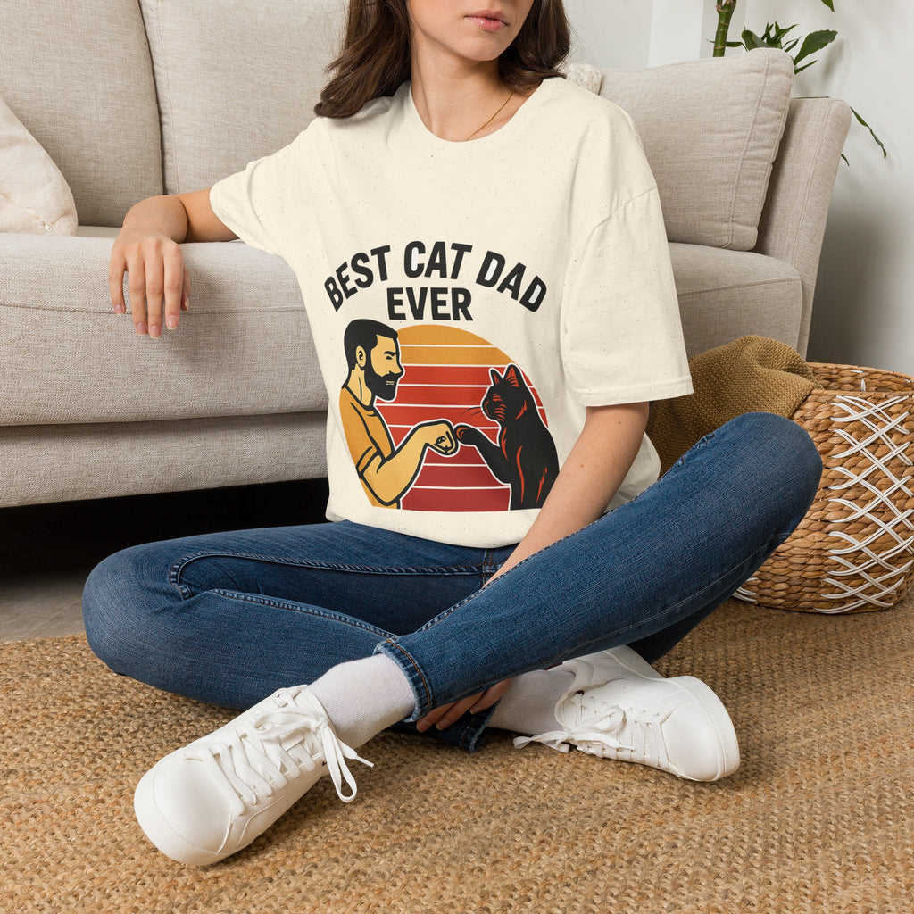 Best Cat Dad Ever Shirt Vintage Retro Cat Lover Gift for Men Father's Day Cat Owner Tshirt Funny Cat Dad Gift Retro Sunset Tee