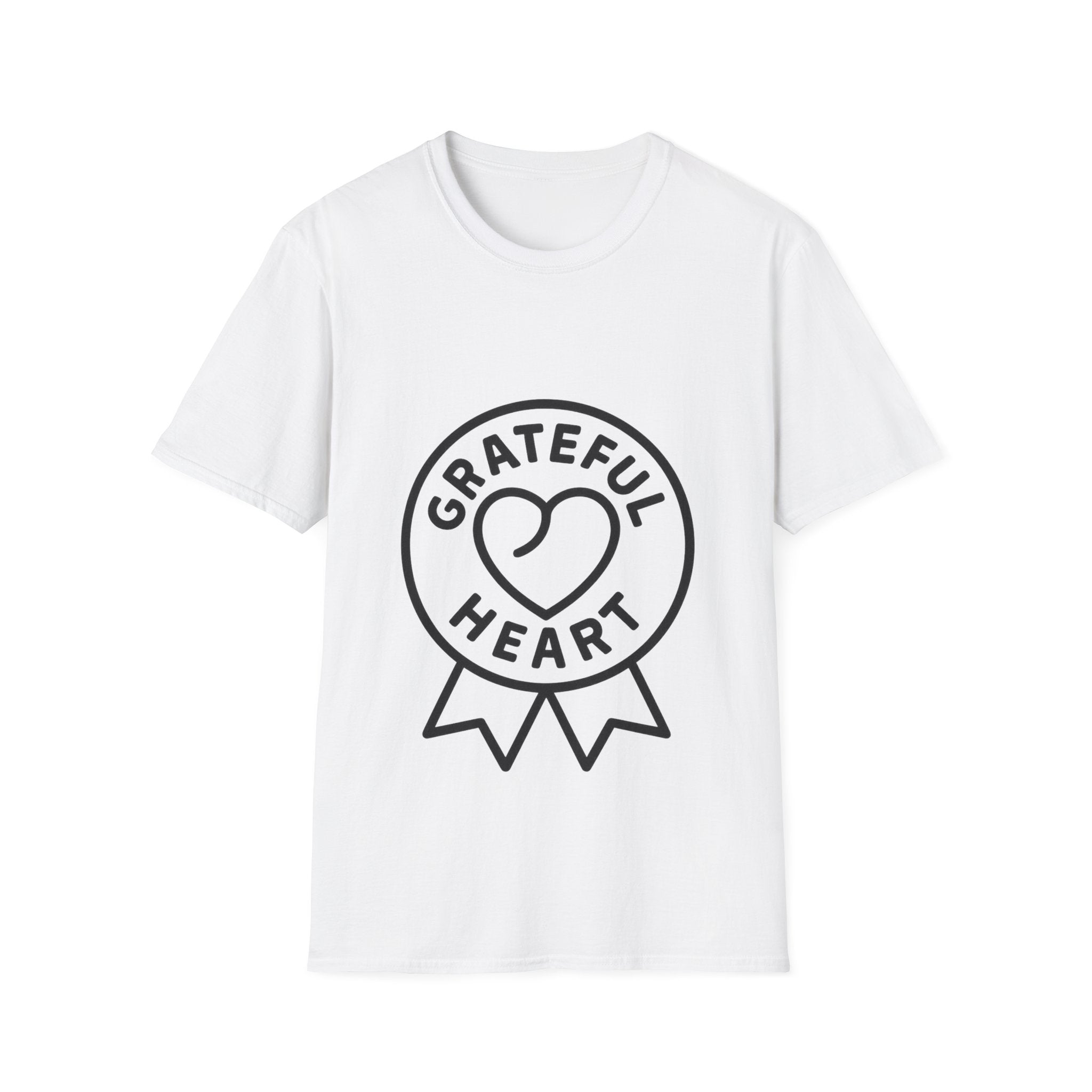 Grateful Heart T-Shirt, Minimalist Line Art Gratitude Shirt, Wellness Tee, Mindfulness Gift, Positive Affirmation Clothing