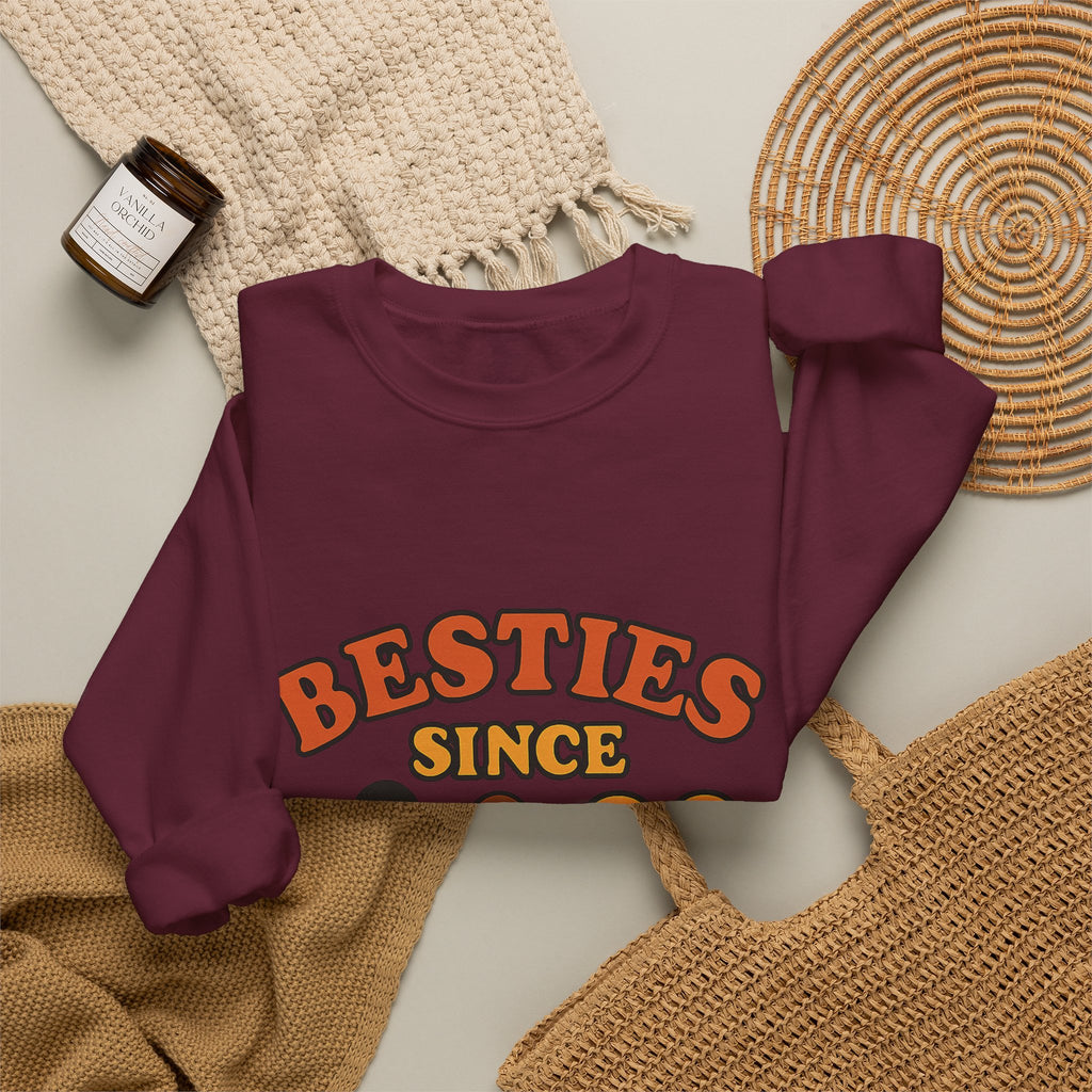 Besties Since Retro Years Sweatshirt 90s Nostalgia Best Friend Gift Friendship Anniversary Vintage Aesthetic Crewneck