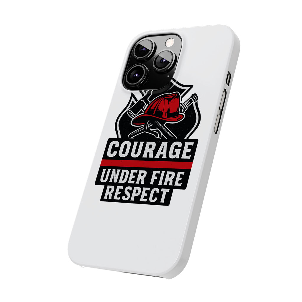 Firefighter Phone Case Courage Under Fire Respect First Responder Gift Thin Red Line Maltese Cross Fire Helmet Hero Support