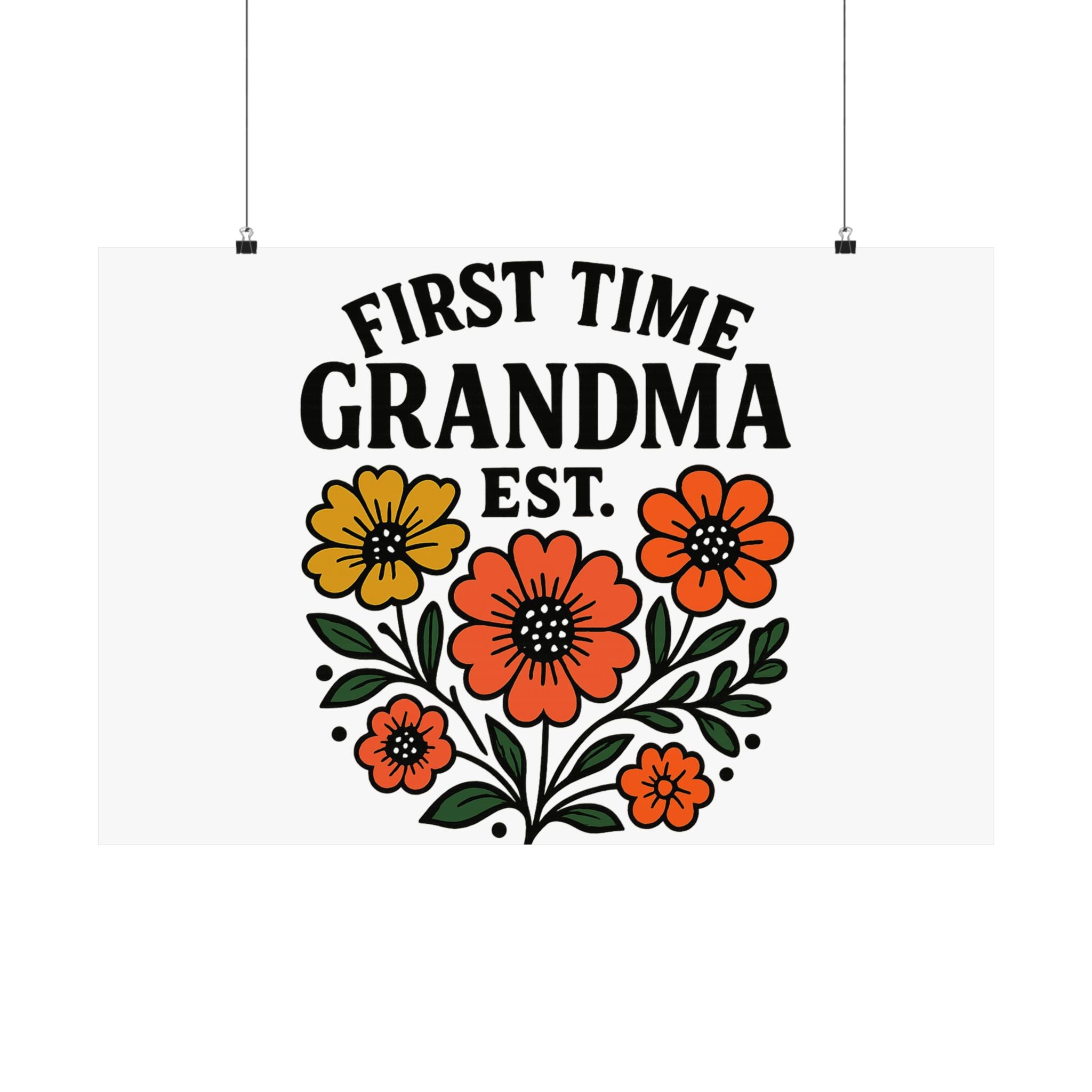 First Time Grandma Est 2025 Print, New Grandmother Gift, Pregnancy Announcement, Grandma to Be Wall Art, Floral Botanical Decor