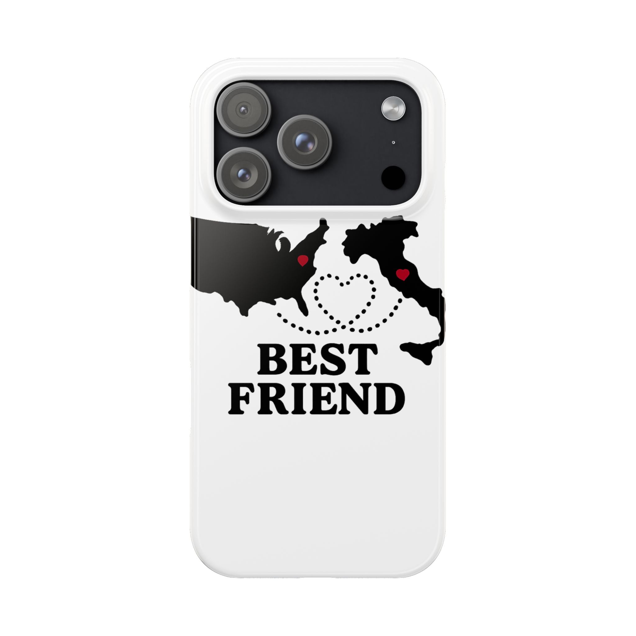 Long Distance Friendship Phone Case Personalized Coordinates Gift Best Friend Custom Location Map Heart Connection BFF