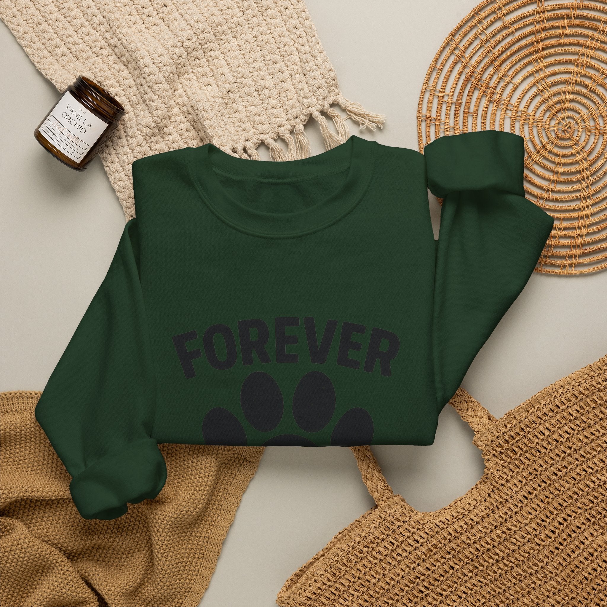 Pet Memorial Sweatshirt Forever in My Heart Paw Print Dog Cat Loss Remembrance Gift Sympathy Comfort Shirt Pet Loss Gift
