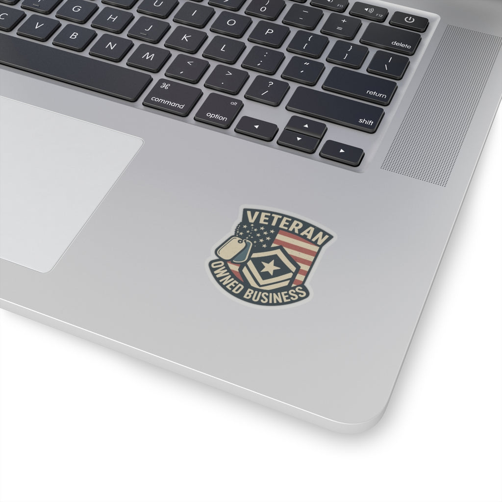 Veteran Owned Business Sticker, Support Veteran Business Decal, Military Owned Shop Badge, Patriotic Thank You Vet Small Business