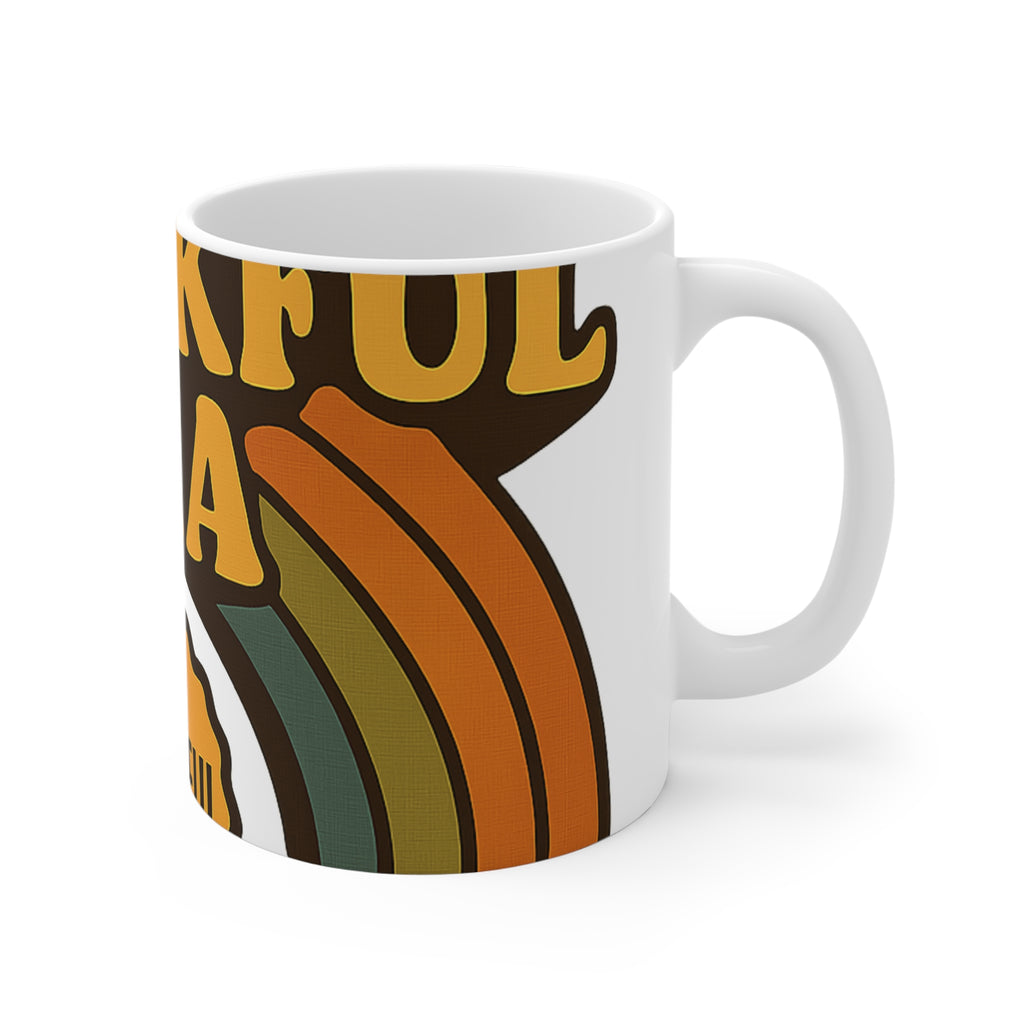 In My Thankful Era Mug Retro Rainbow Coffee Mug Gratitude Gift Aesthetic 70s Groovy Thankful Mug Positive Vibes Self Care Gift