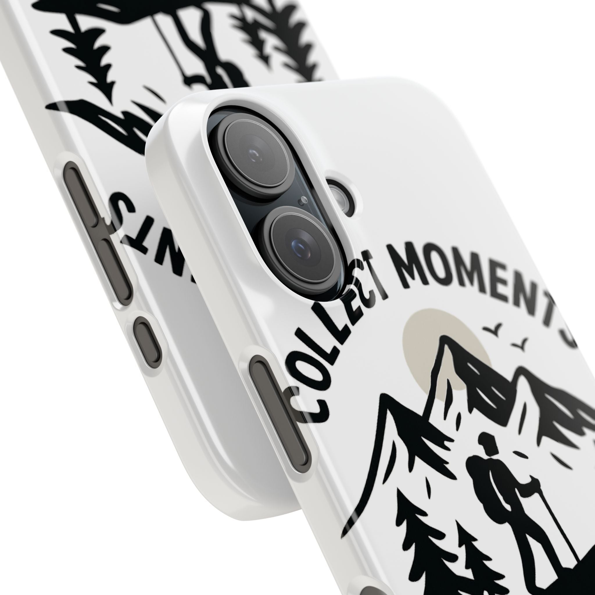 Collect Moments Not Things Phone Case Mountain Quote Minimalist Hiking Adventure Travel Gift for Experience Seeker Wanderlust