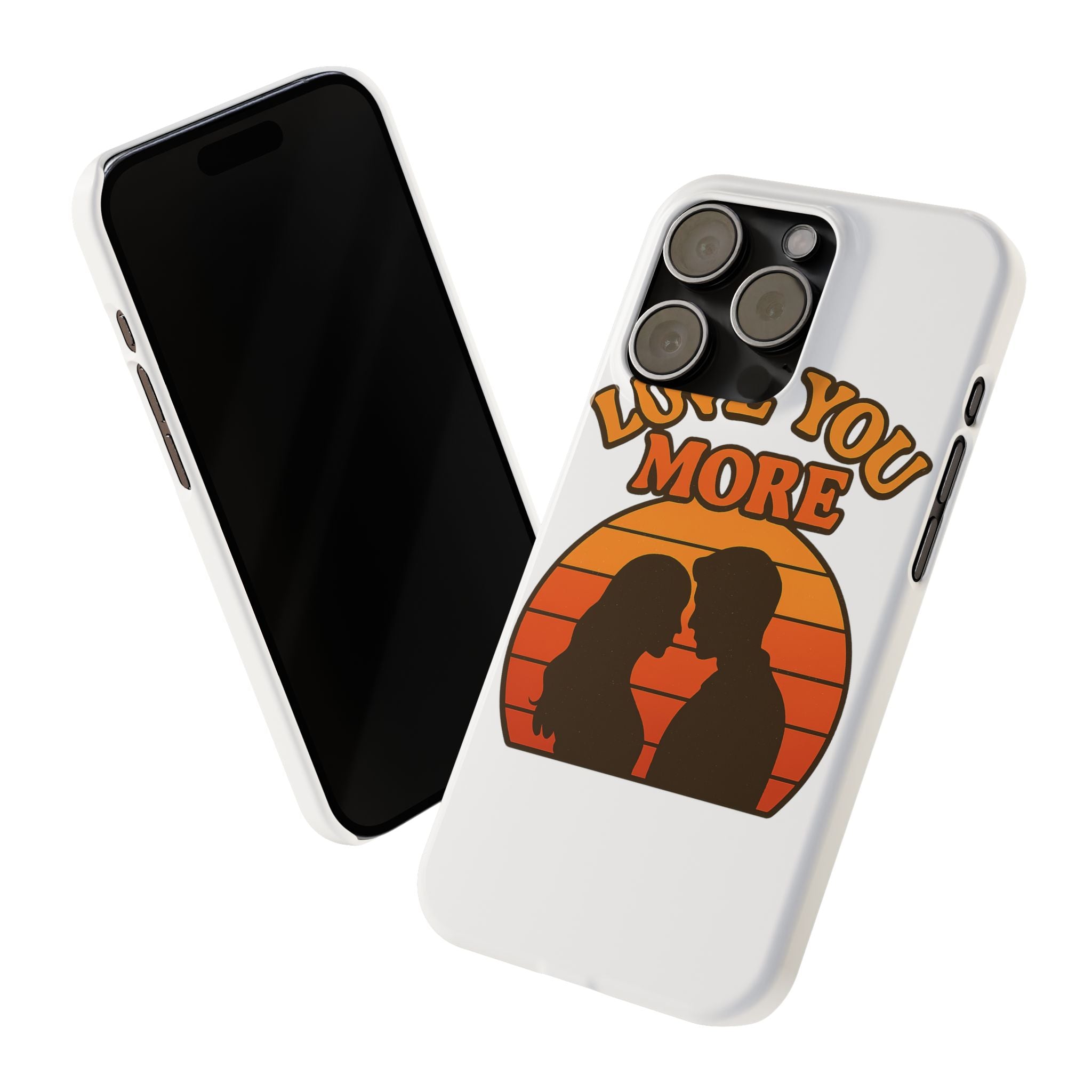 Love You More Phone Case Retro Sunset 70s Vintage Romantic Groovy Aesthetic Cute Couple Gift for Girlfriend Wife Anniversary