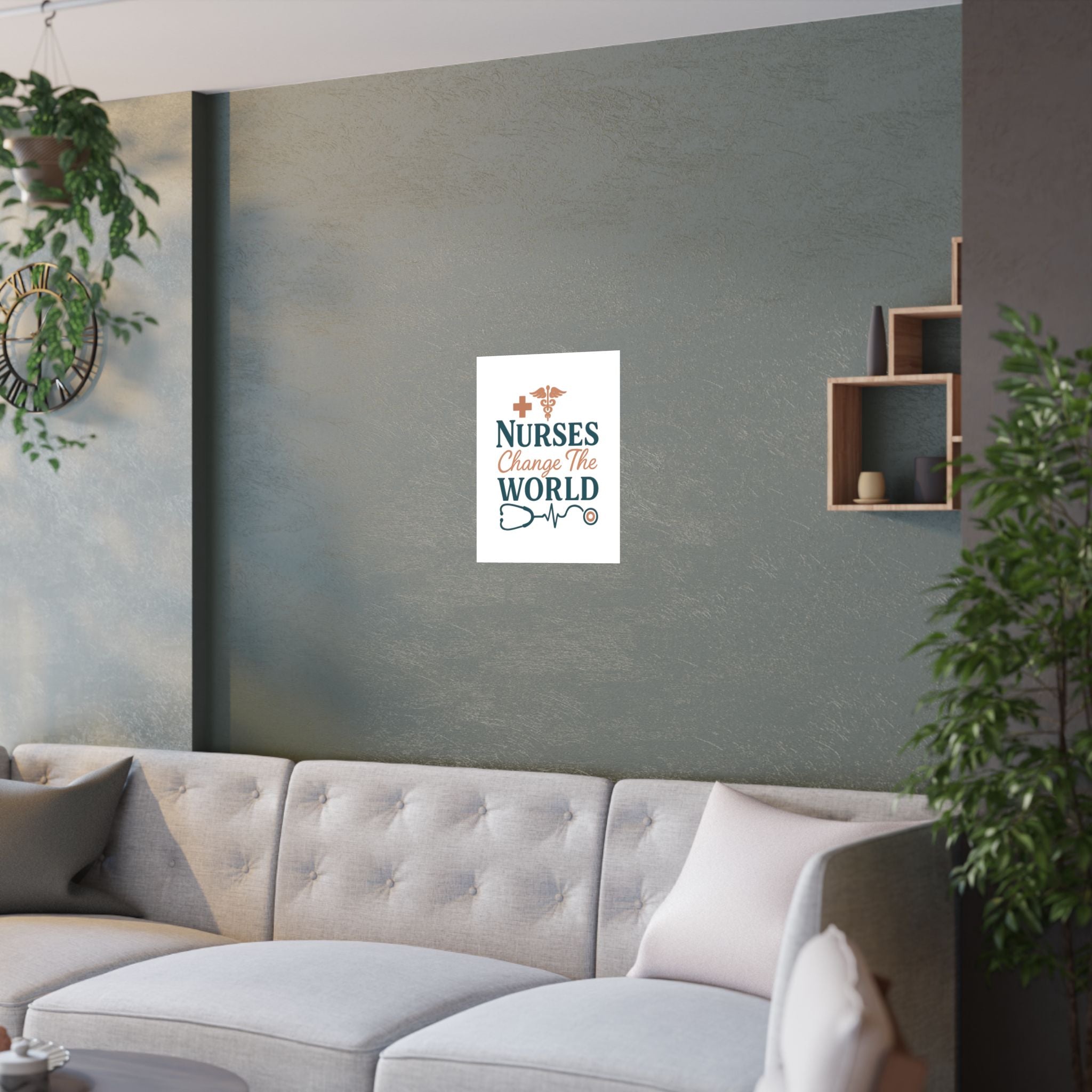 Nurse Motivation Poster, Nurses Change The World Wall Art, Nursing Graduation Gift, Nurse Office Decor, Medical Typography Print