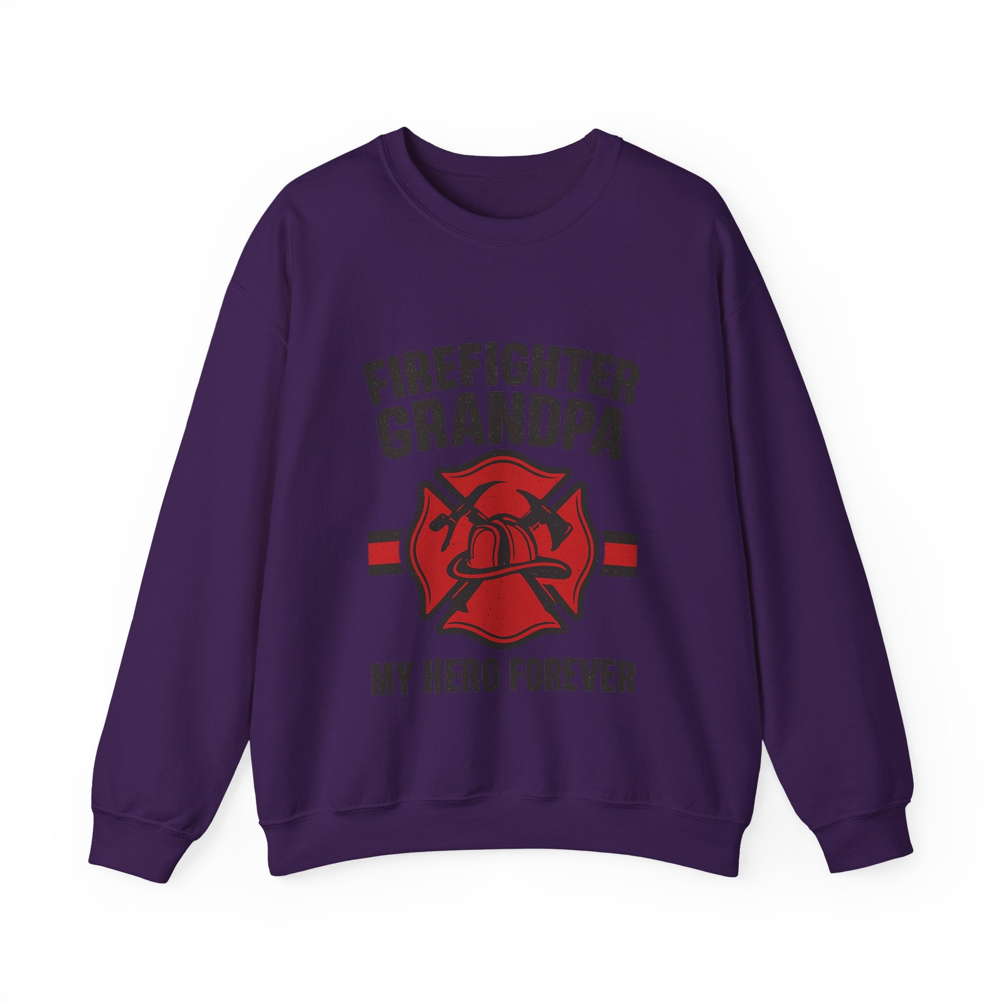 Firefighter Grandpa Sweatshirt My Hero Forever Gift Vintage Fire Station Badge Grandparents Day Fireman Grandfather Shirt