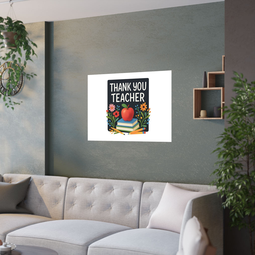 Thank You Teacher Gift Watercolor Wildflower Poster, Classroom Decor, End of School Year Gift, Teacher Appreciation Print