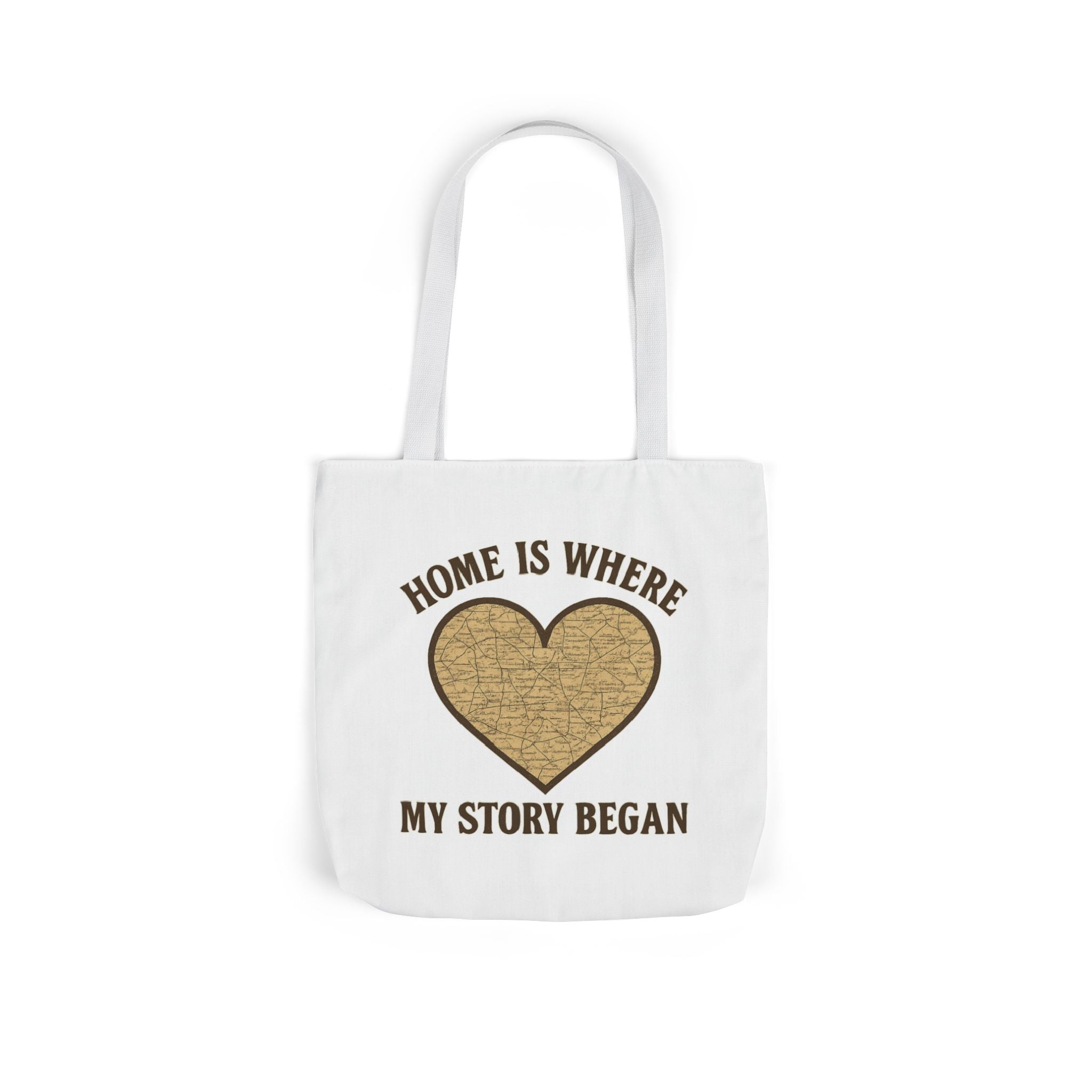 Home Is Where My Story Began Tote Bag Vintage Map Hometown Gift Moving Away Graduation Nostalgia Roots Pride Canvas Bag