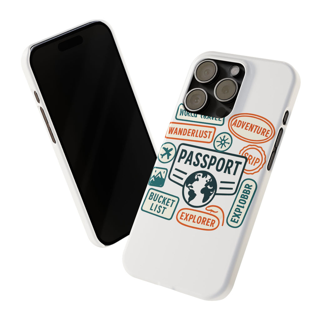 Passport Stamp Phone Case World Travel Gift Wanderlust Adventure Traveler Bucket List Globetrotter Trip Souvenir Explorer Map
