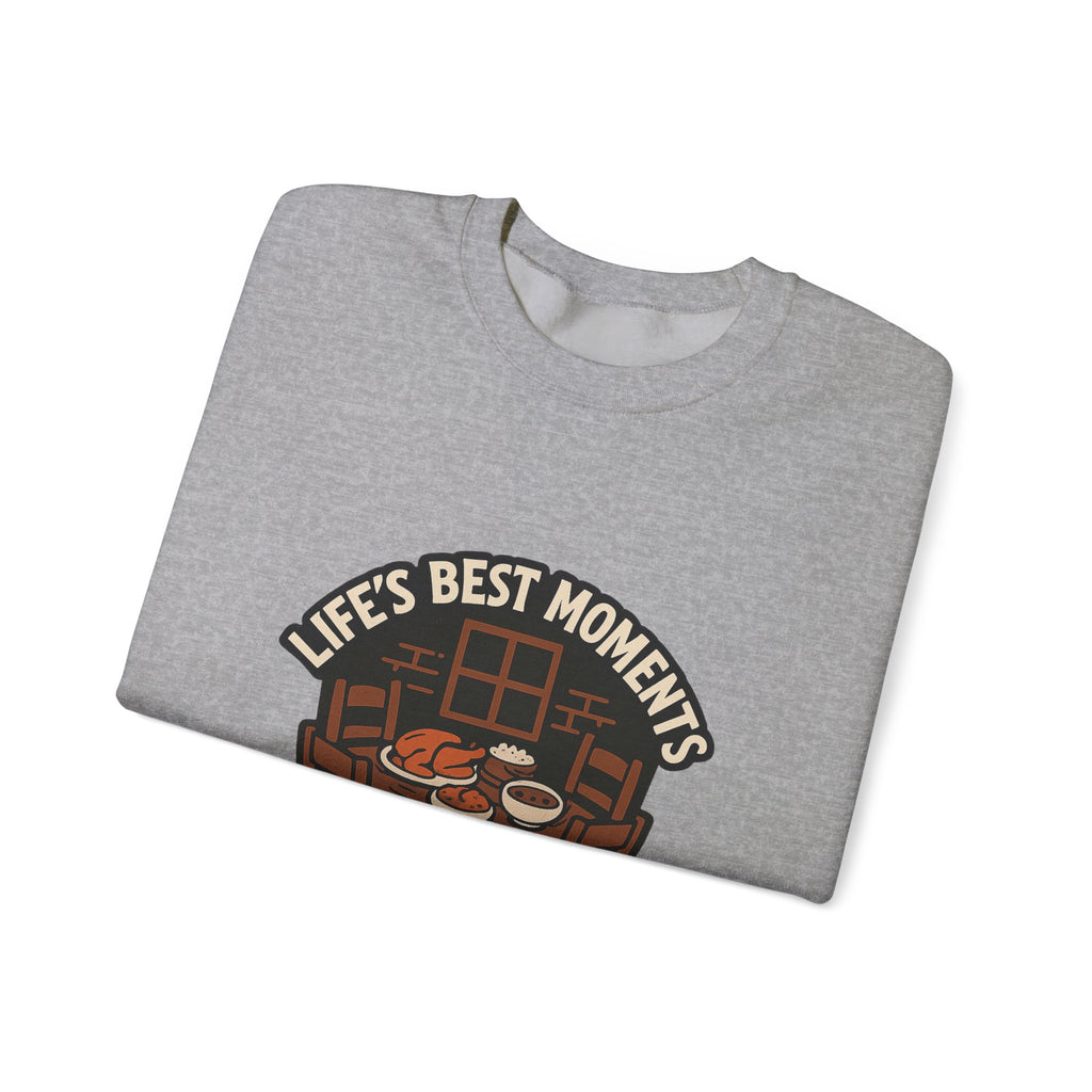 Life's Best Moments At The Table Sweatshirt, Family Dinner Crewneck, Cozy Kitchen Gift for Mom, Farmhouse Comfort Food Lover