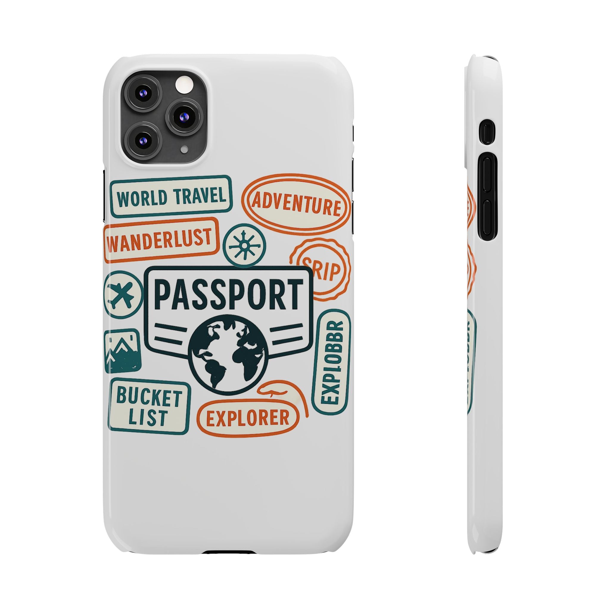 Passport Stamp Phone Case World Travel Gift Wanderlust Adventure Traveler Bucket List Globetrotter Trip Souvenir Explorer Map