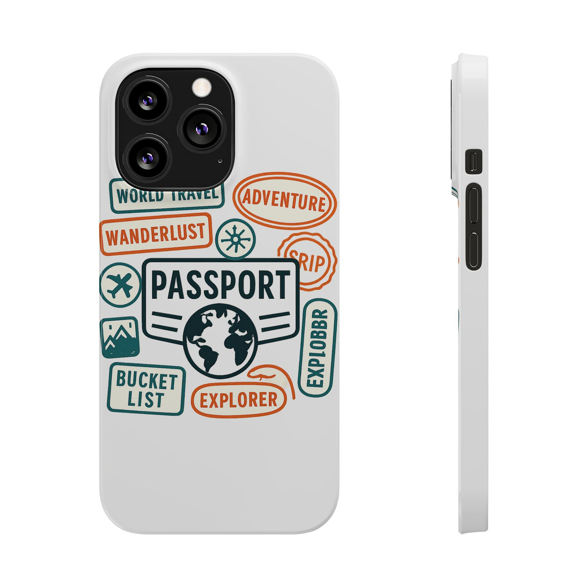 Passport Stamp Phone Case World Travel Gift Wanderlust Adventure Traveler Bucket List Globetrotter Trip Souvenir Explorer Map