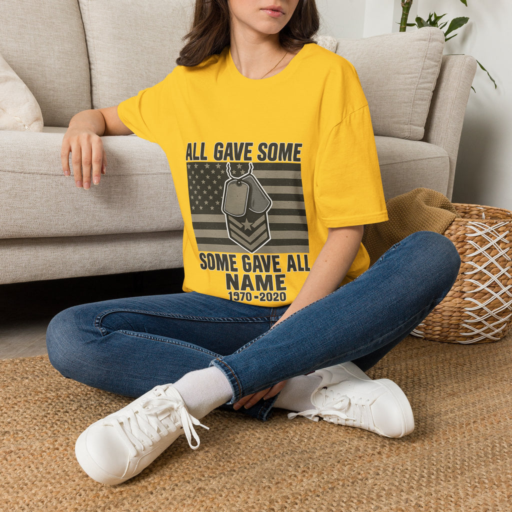 Custom Veteran Shirt | All Gave Some Some Gave All | Personalized Veterans Day Gift | Military Family Pride Tshirt with Name & Dates